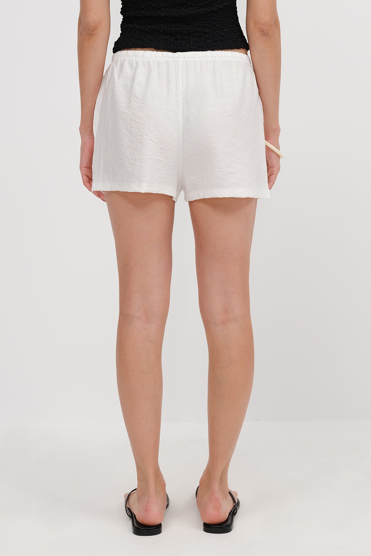 White_Elastic-Waist-Shorts-addax