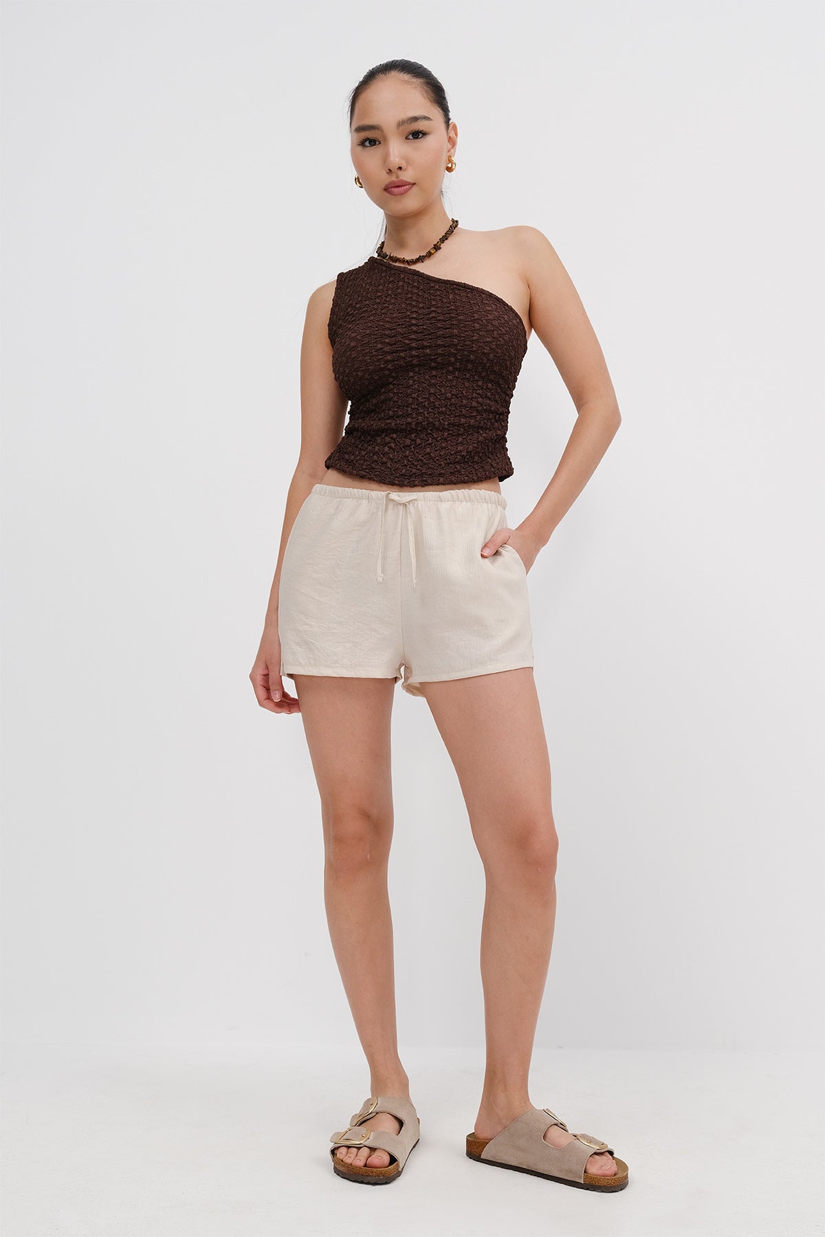 Stone_Elastic-Waist-Shorts-addax