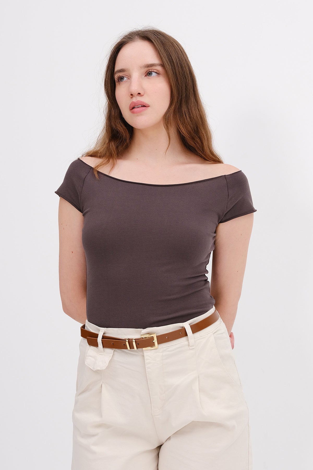 Soft-Brown_Boat-Neck-Basic-T-shirt-addax