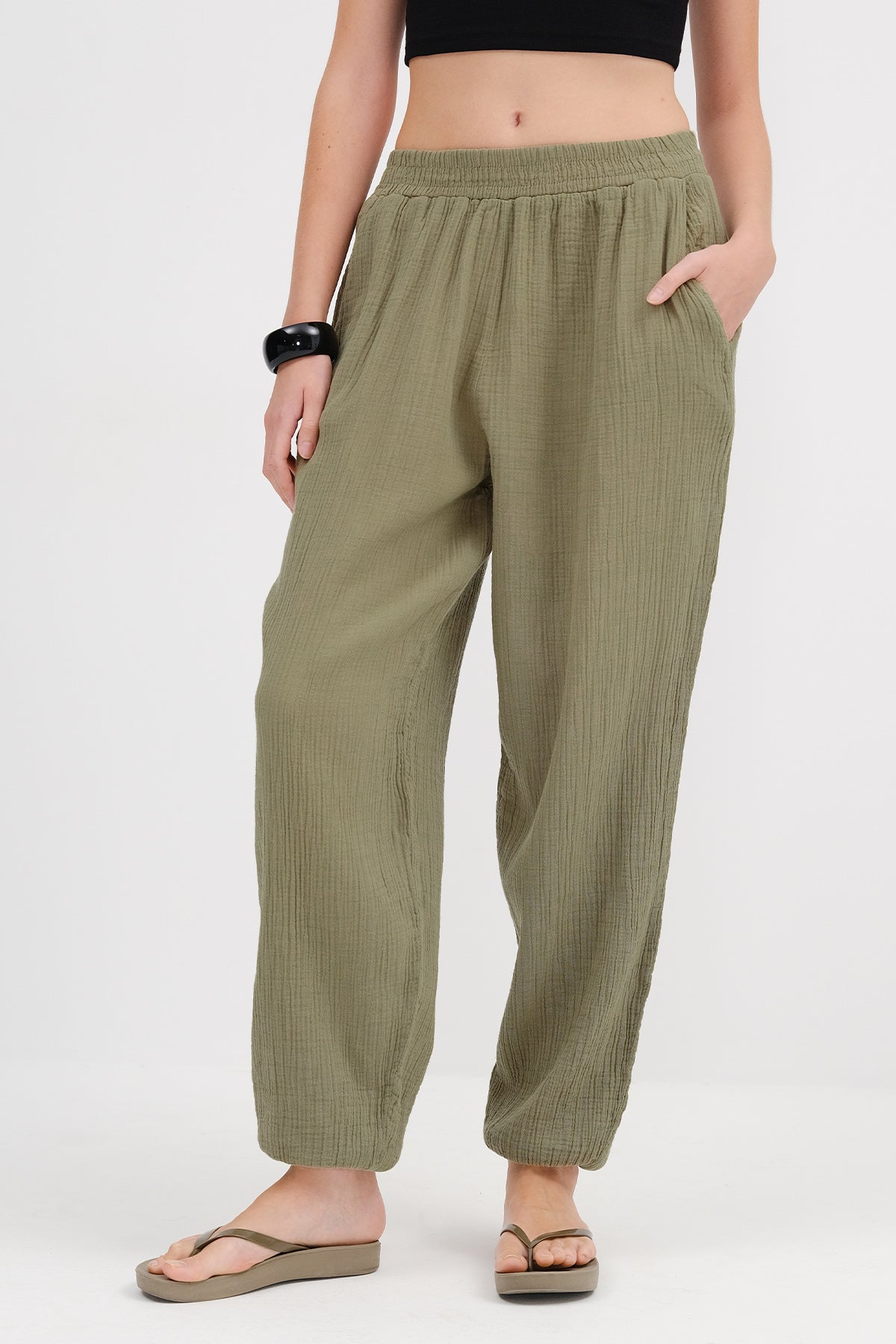 Khaki_Jogger-Pants-with-Elastic-addax