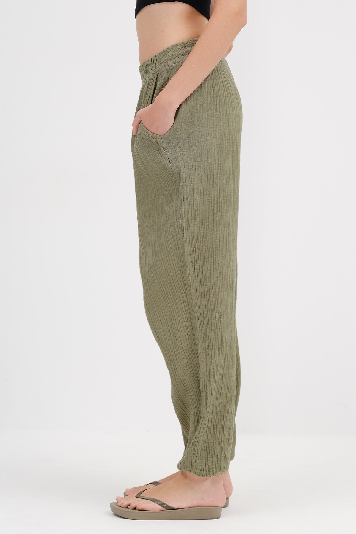 Khaki_Jogger-Pants-with-Elastic-addax