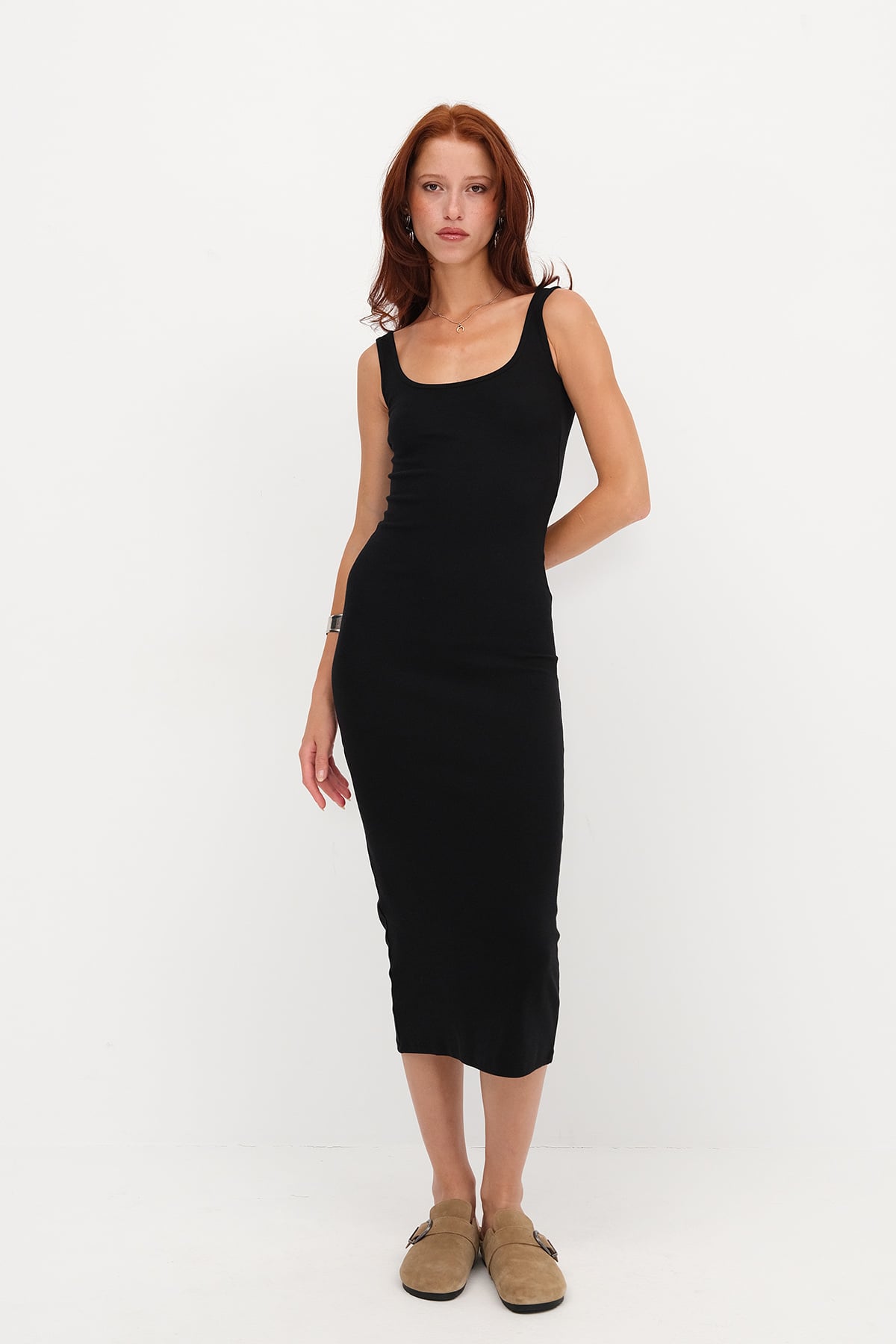 Black_Thick-Strap-Midi-Dress-addax