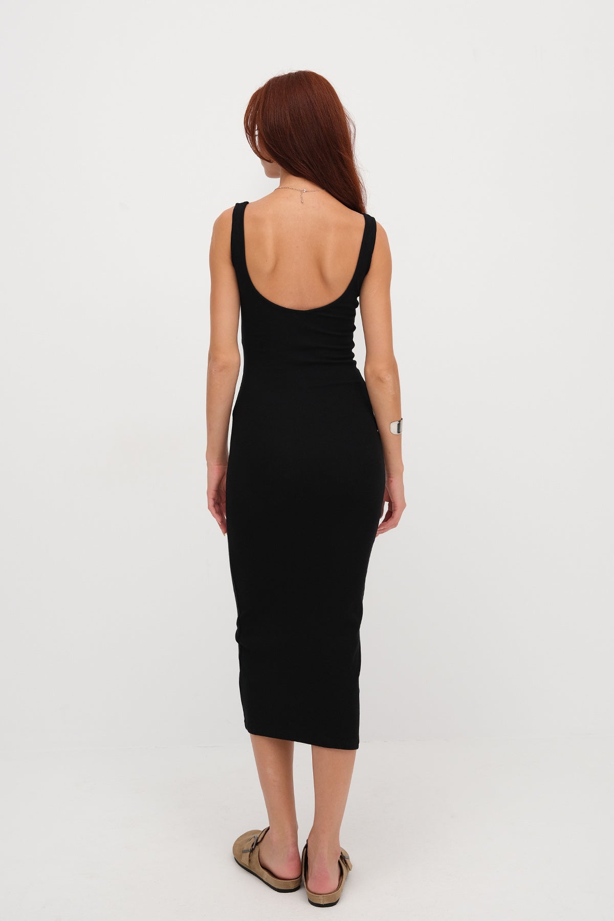 Black_Thick-Strap-Midi-Dress-addax