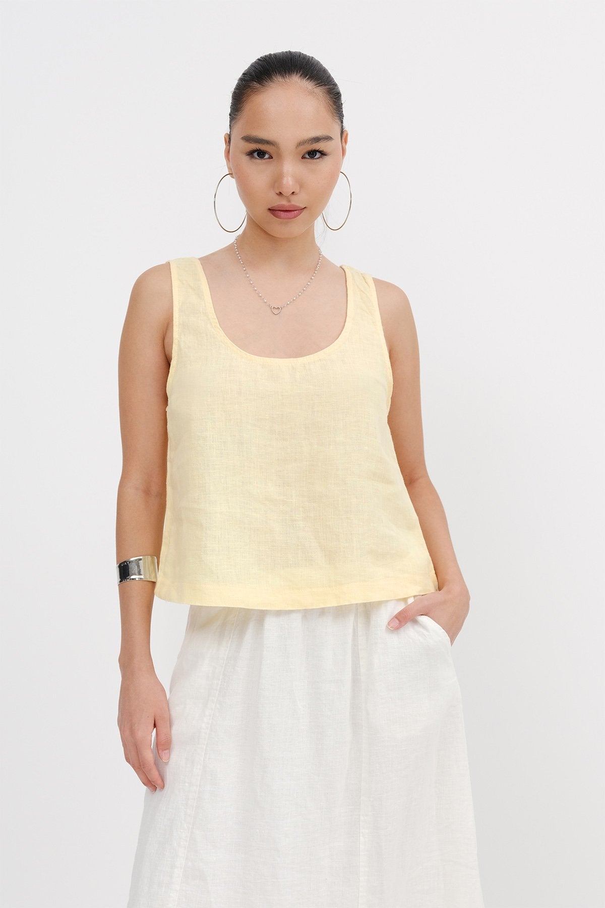 Light-Yellow_U-Neck-Linen-Undershirt-addax