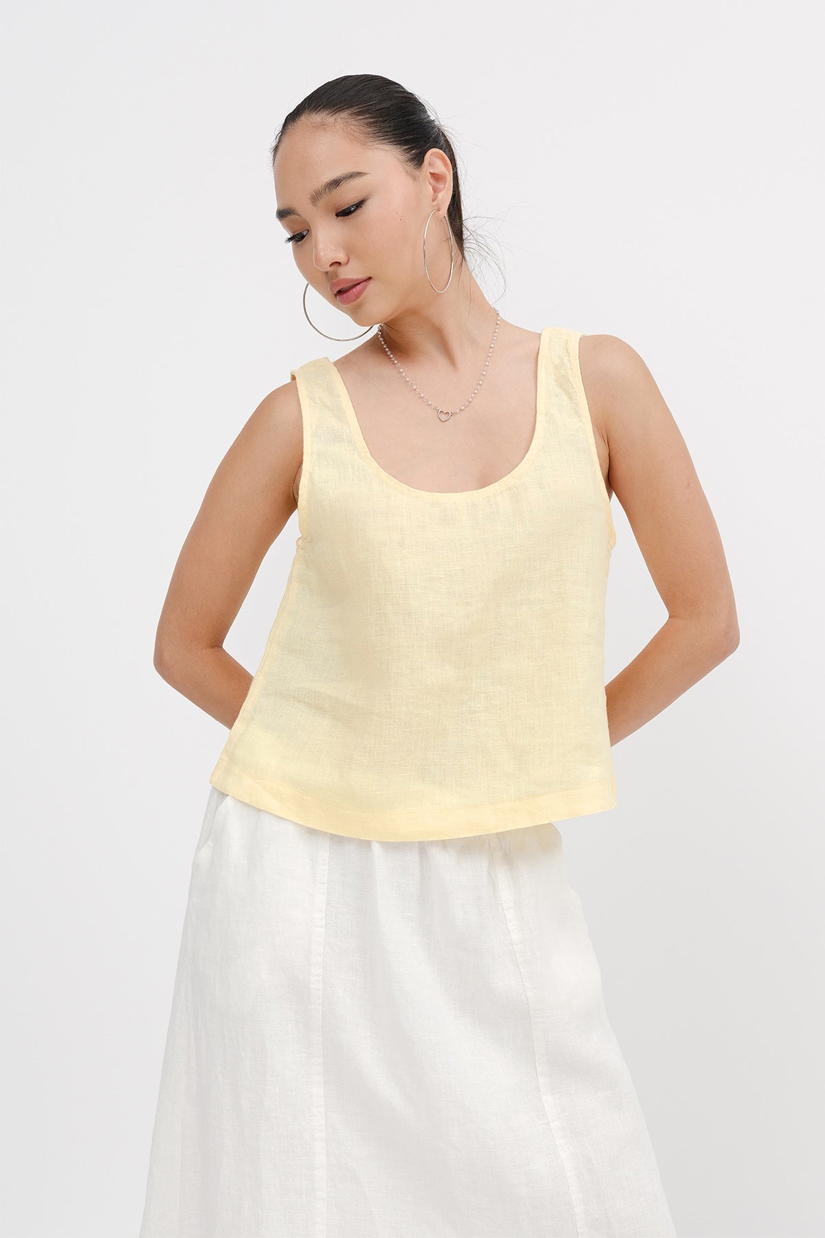Light-Yellow_U-Neck-Linen-Undershirt-addax