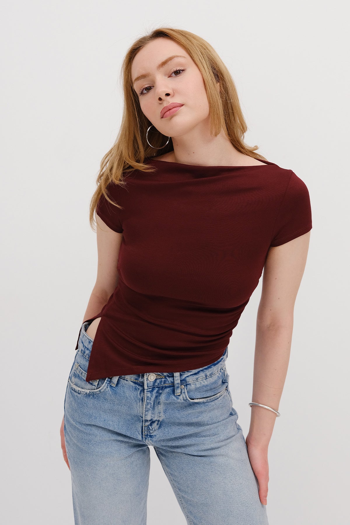 Burgundy_Boat-Neck-Blouse-addax