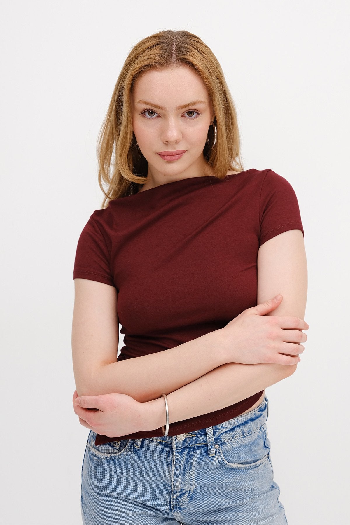 Burgundy_Boat-Neck-Blouse-addax