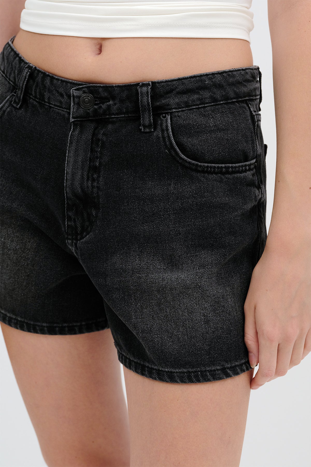 Charcoal_High-Waist-Denim-Shorts-addax