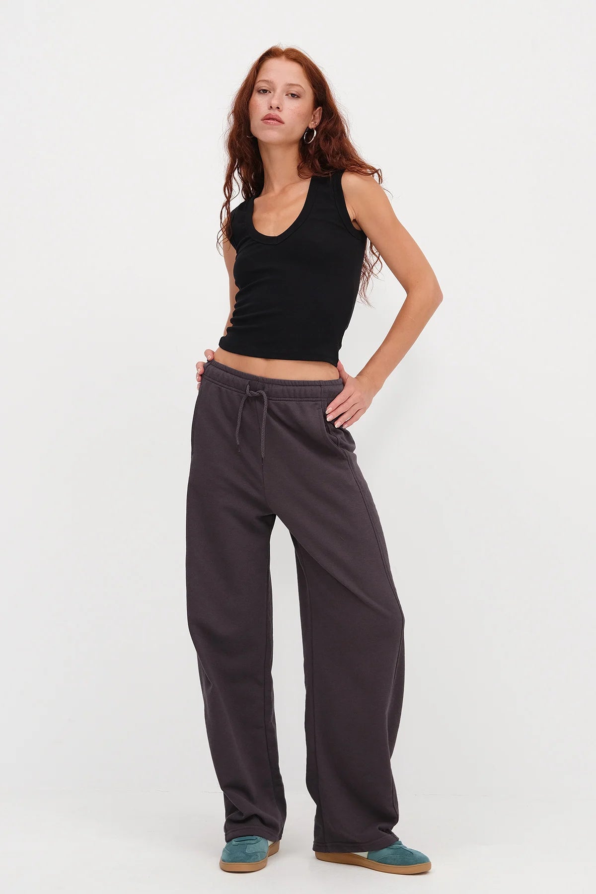 Wide Leg Sweatpants with Pockets