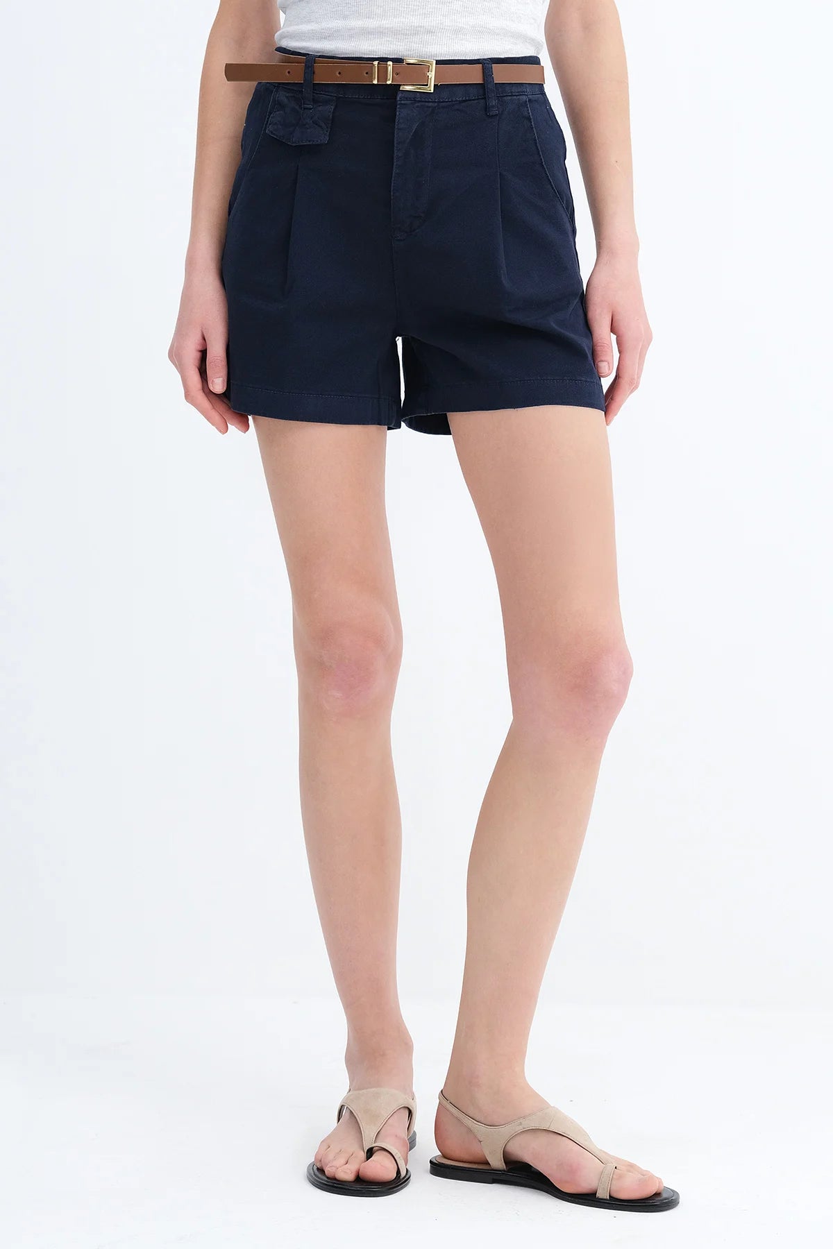 Night-Blue_Pocket-Belted-Shorts-addax