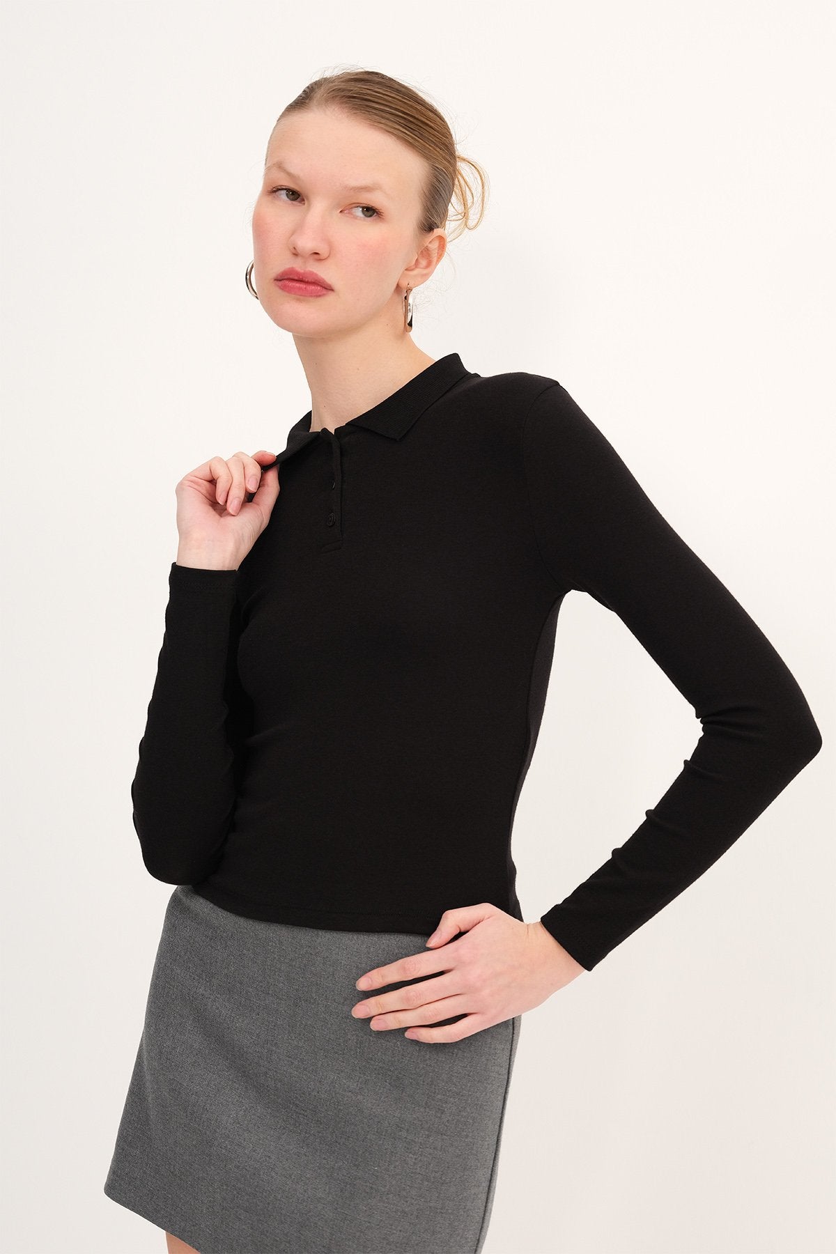 Black_Polo-Neck-Long-Sleeve-Modal-T-shirt-addax