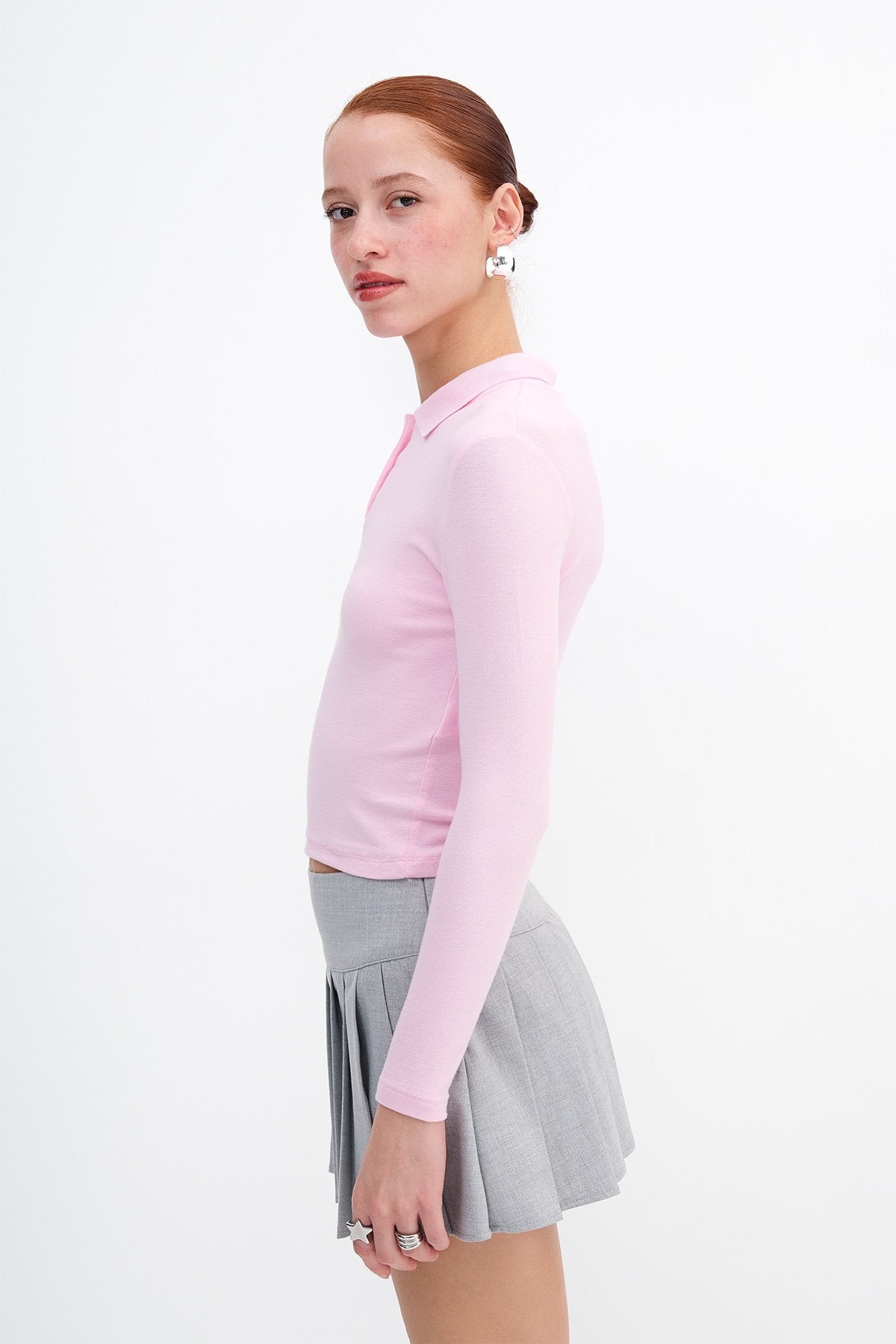 Pink_Polo-Neck-Long-Sleeve-Modal-T-shirt-addax
