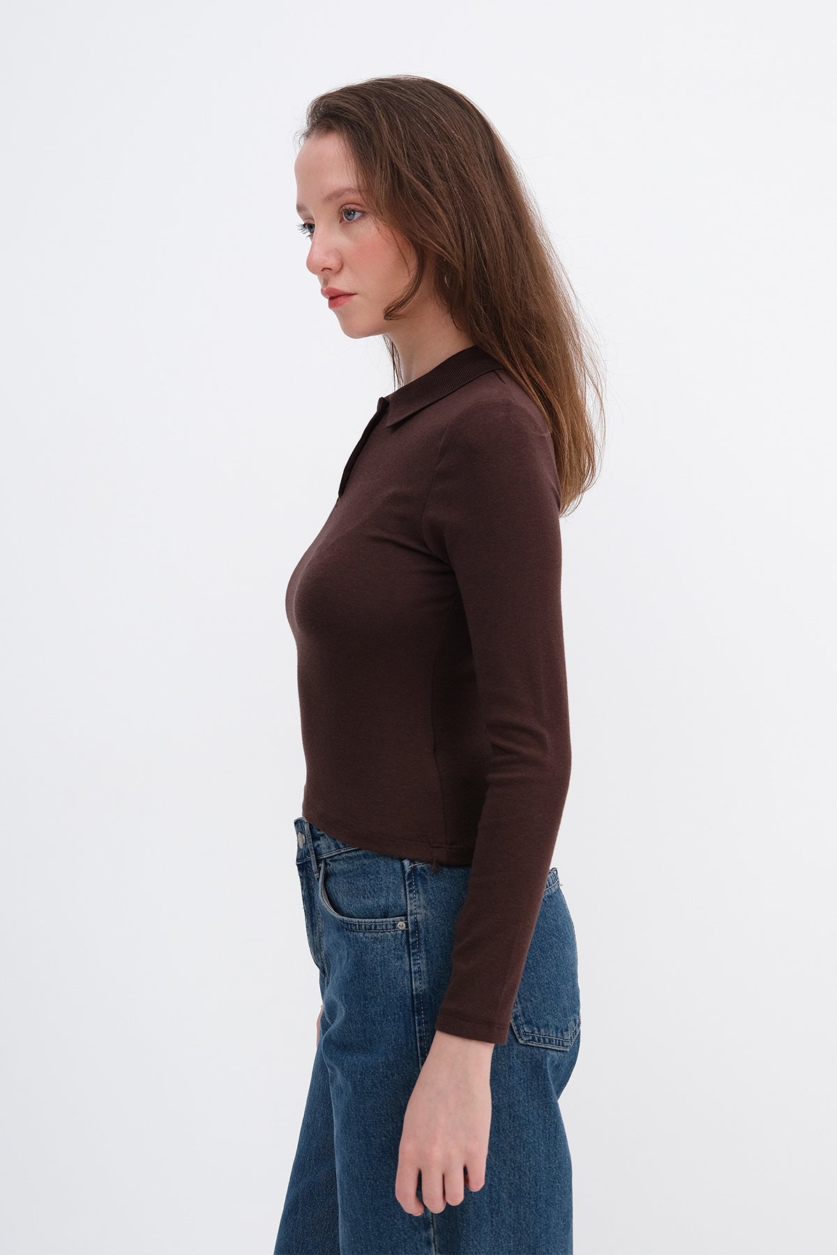 Brown_Polo-Neck-Long-Sleeve-Modal-T-shirt-addax