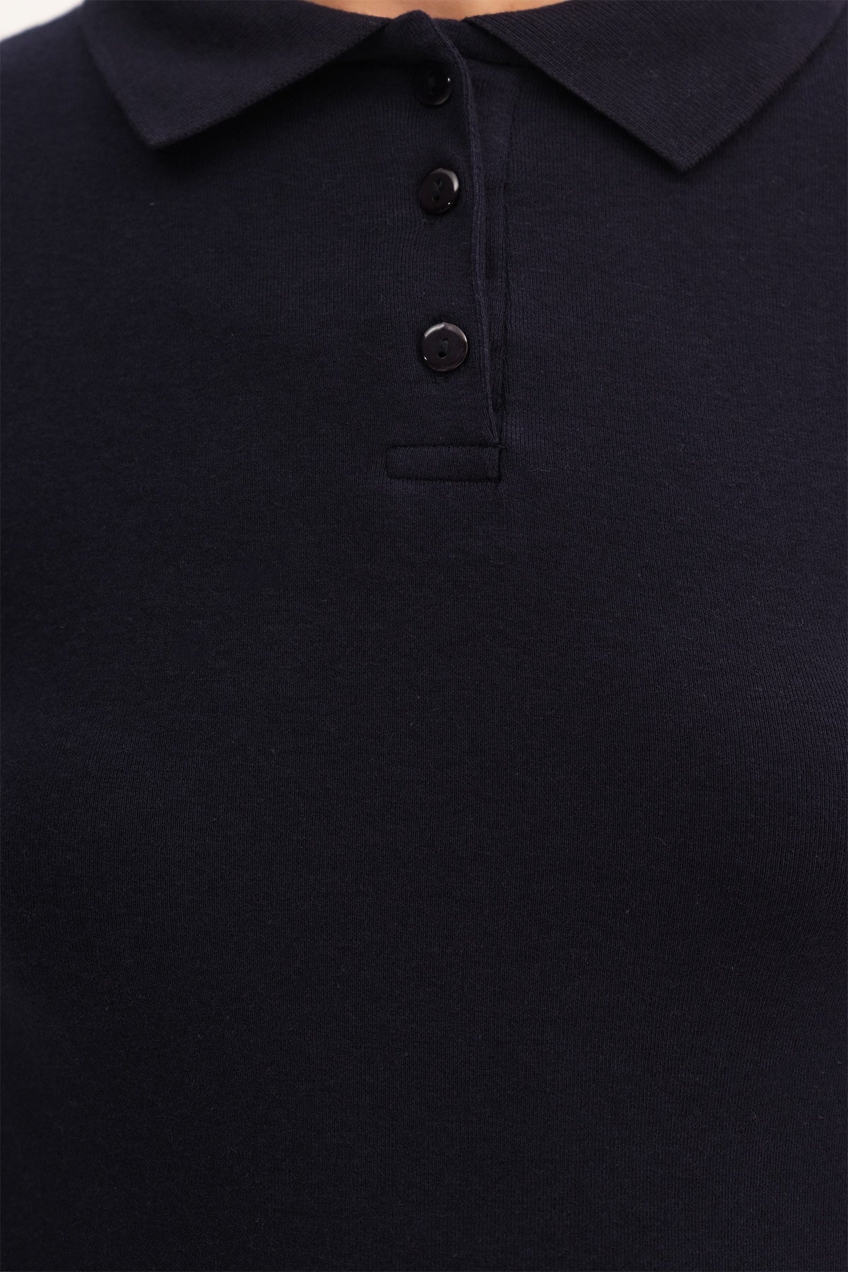Night Blue_Polo-Neck-Long-Sleeve-Modal-T-shirt-addax