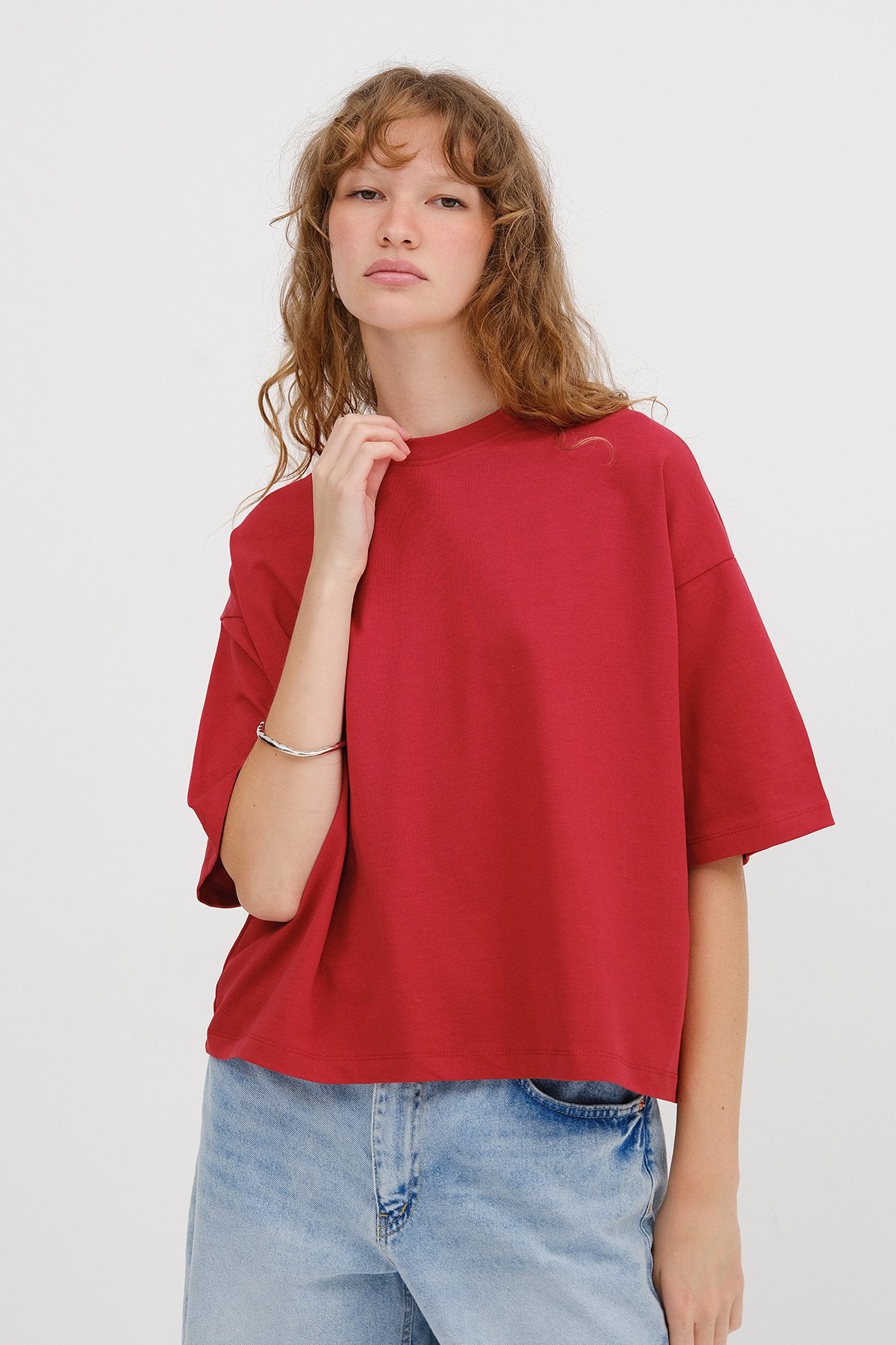 Bright-Red_Thick-Basic-T-Shirt-addax
