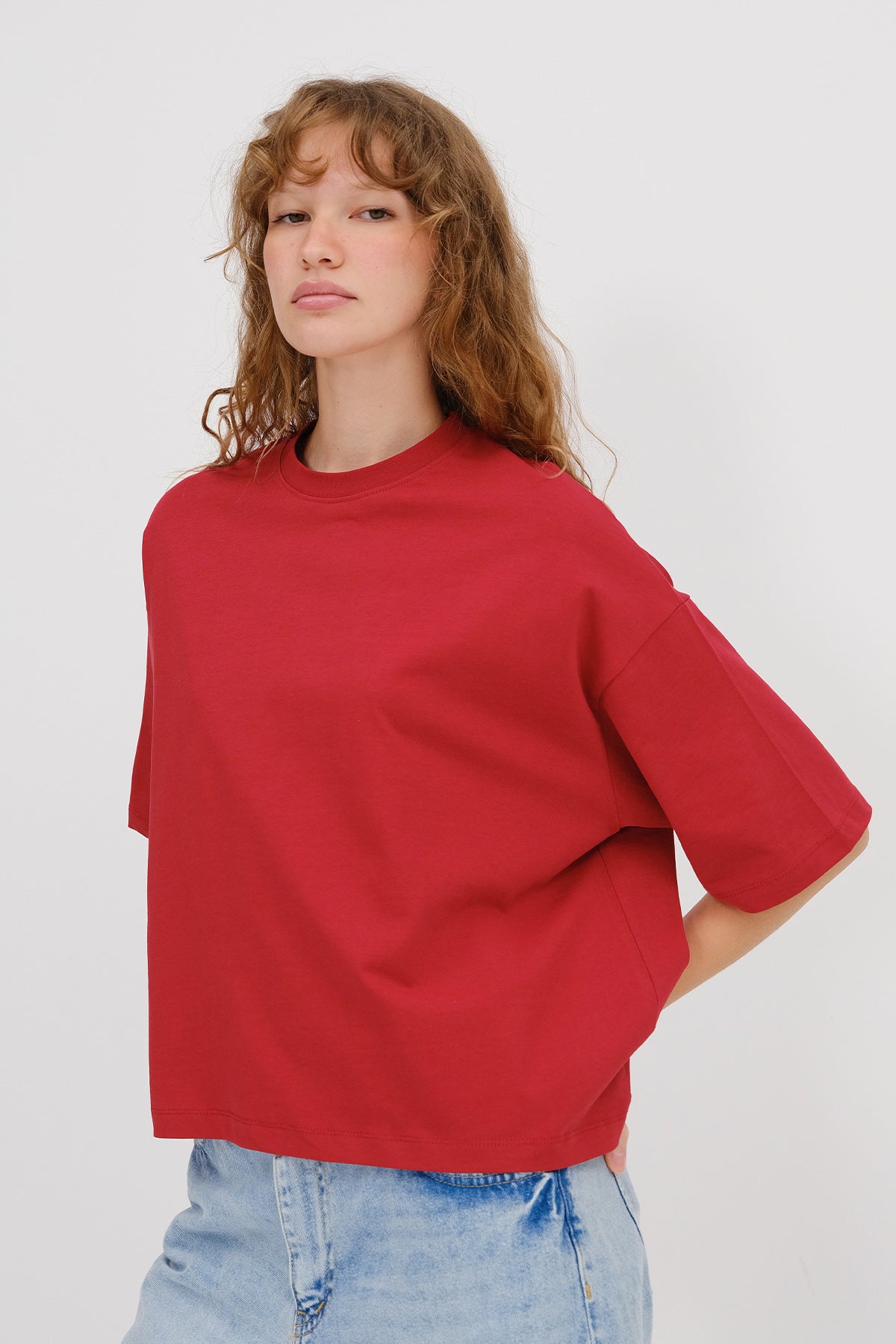 Bright-Red_Thick-Basic-T-Shirt-addax