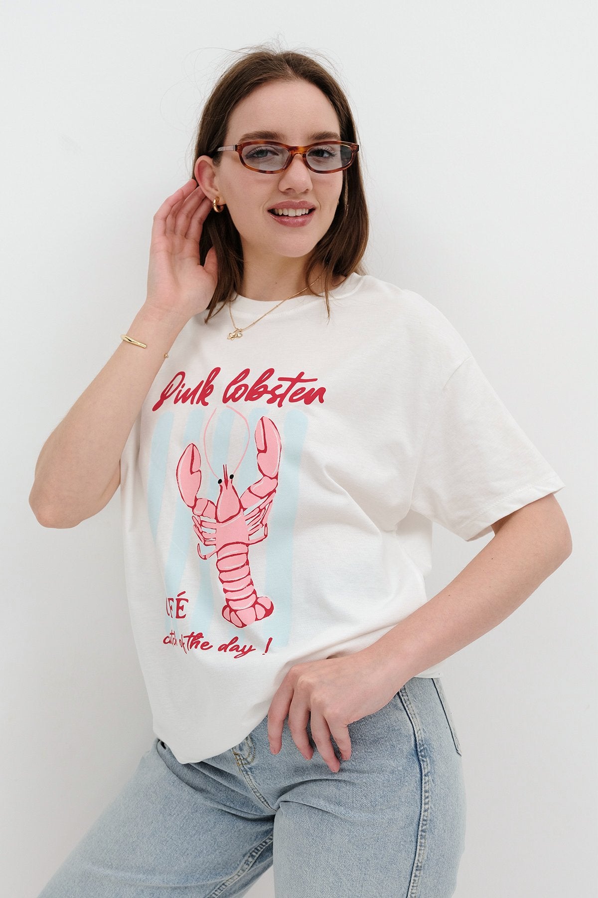 Ecru_Round-Neck-Printed-T-Shirt-addax