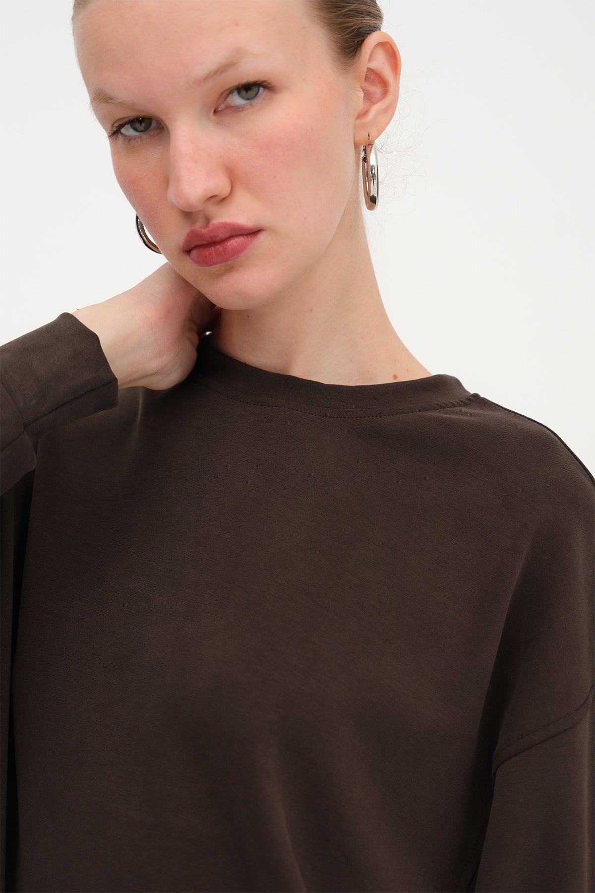 Brown_Crew-Neck-Modal-Sweatshirt-addax