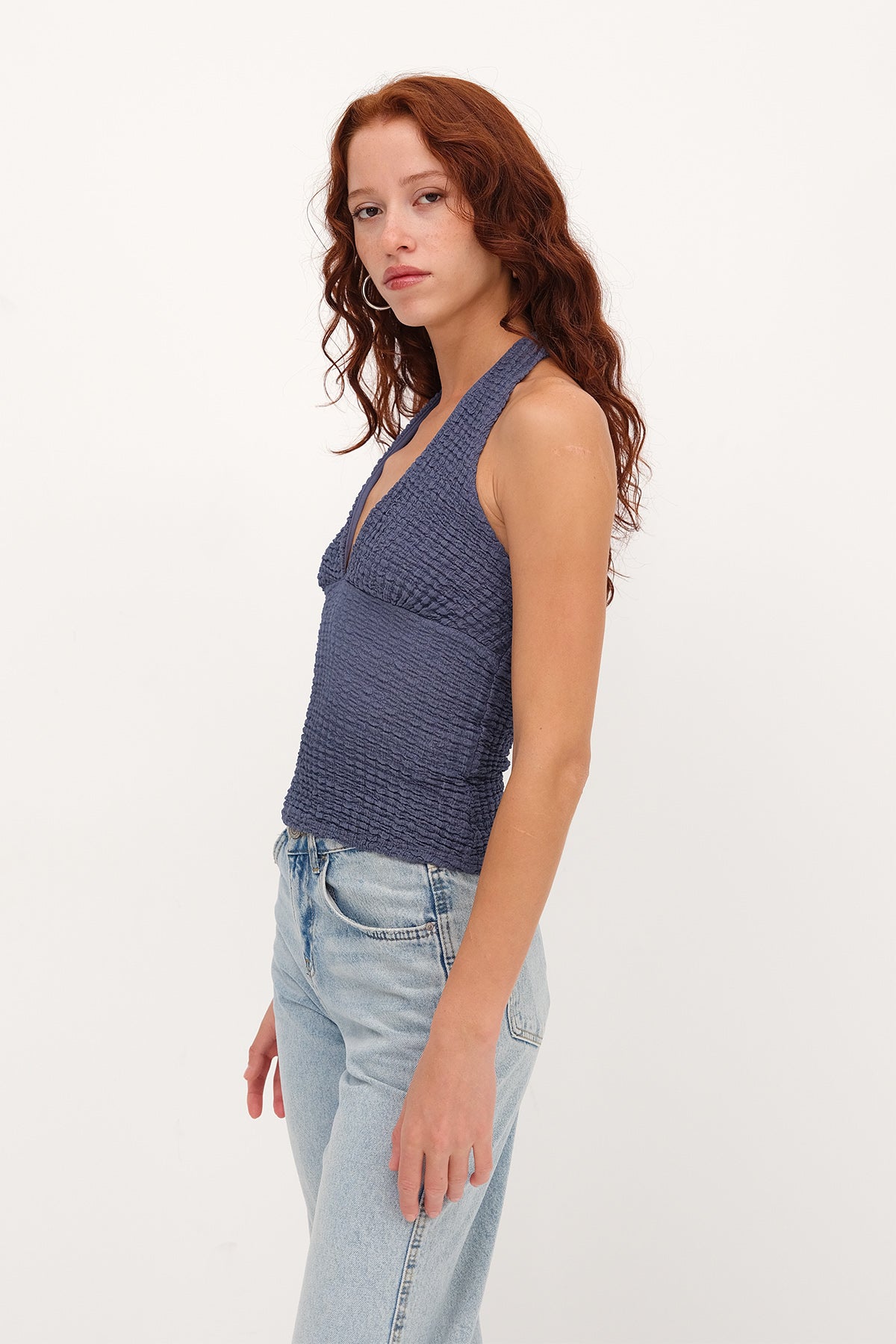 Indigo_Textured-Backless-Blouse-addax