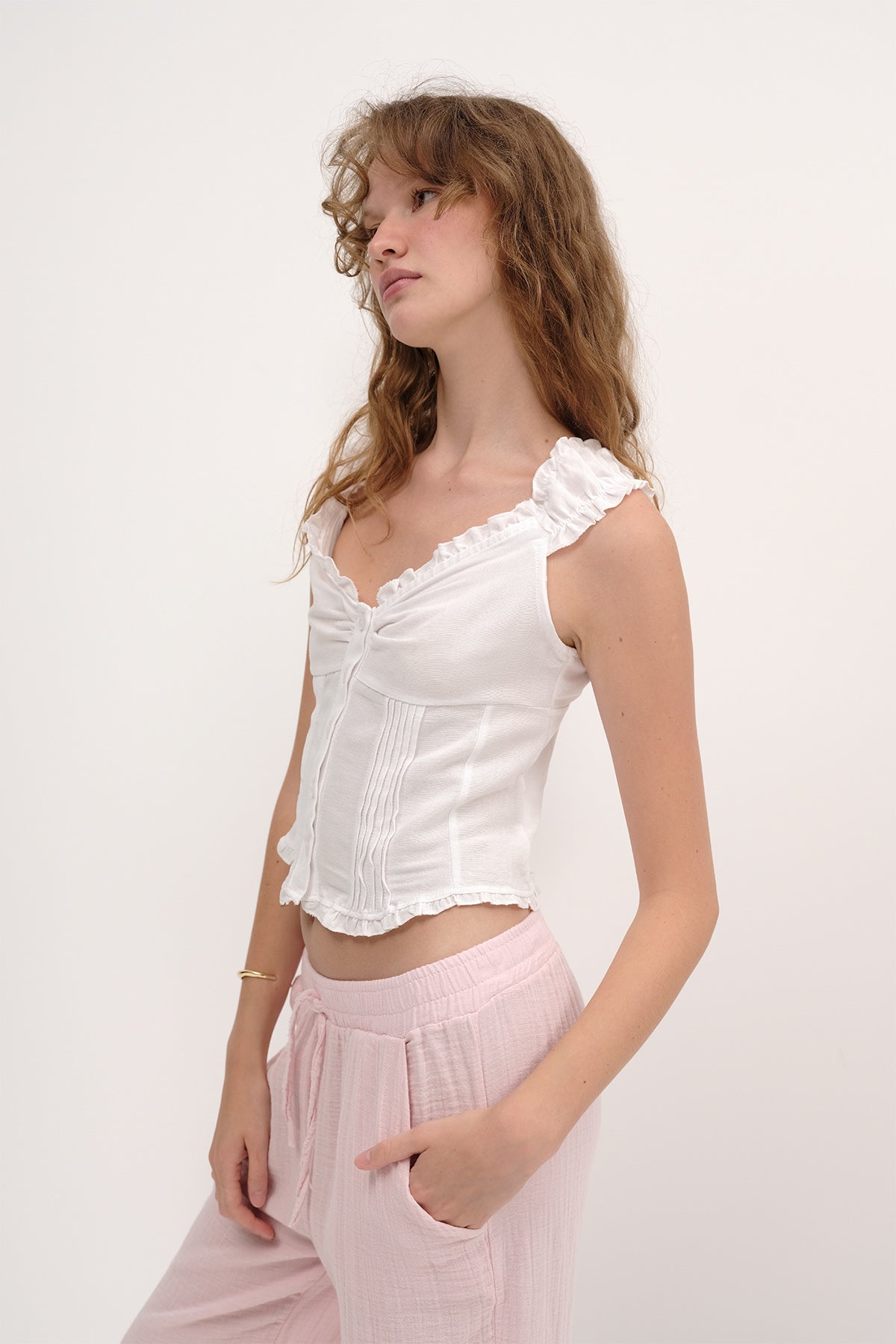 White_Linen‑Blend-Button‑Up-Blouse-addax