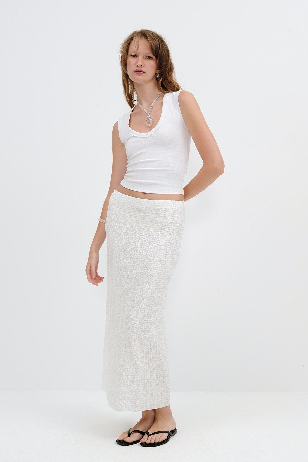 White_Textured-Midi-Skirt-addax