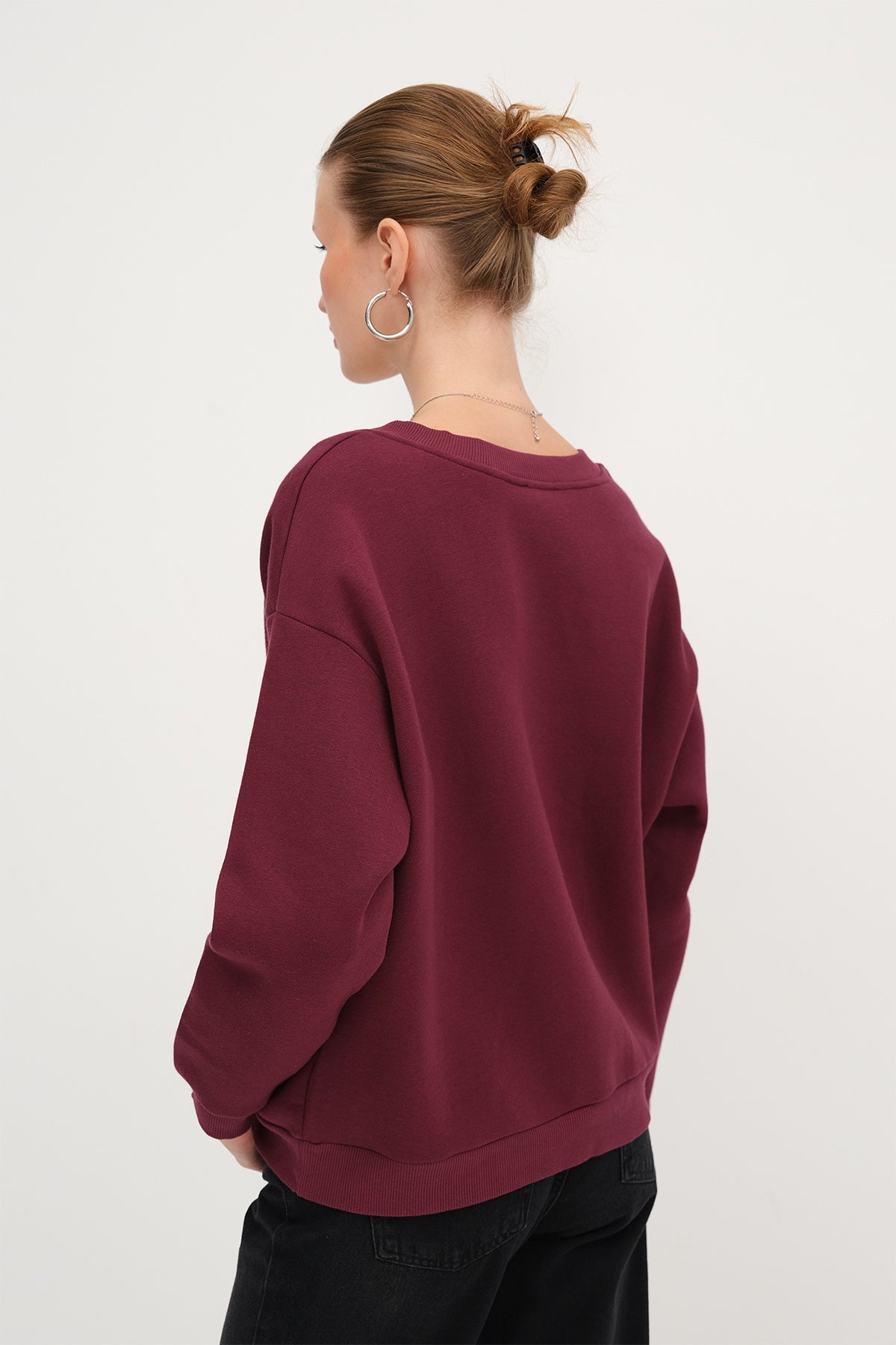 Burgundy_V-Neck-Fleece-Lined-Sweatshirt-addax