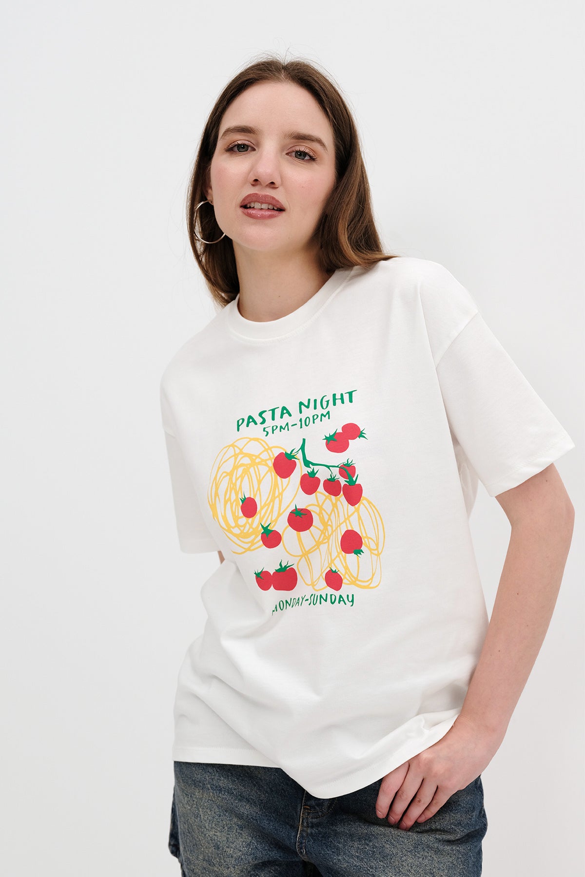 Ecru_Round-Neck-Printed-T-Shirt-addax