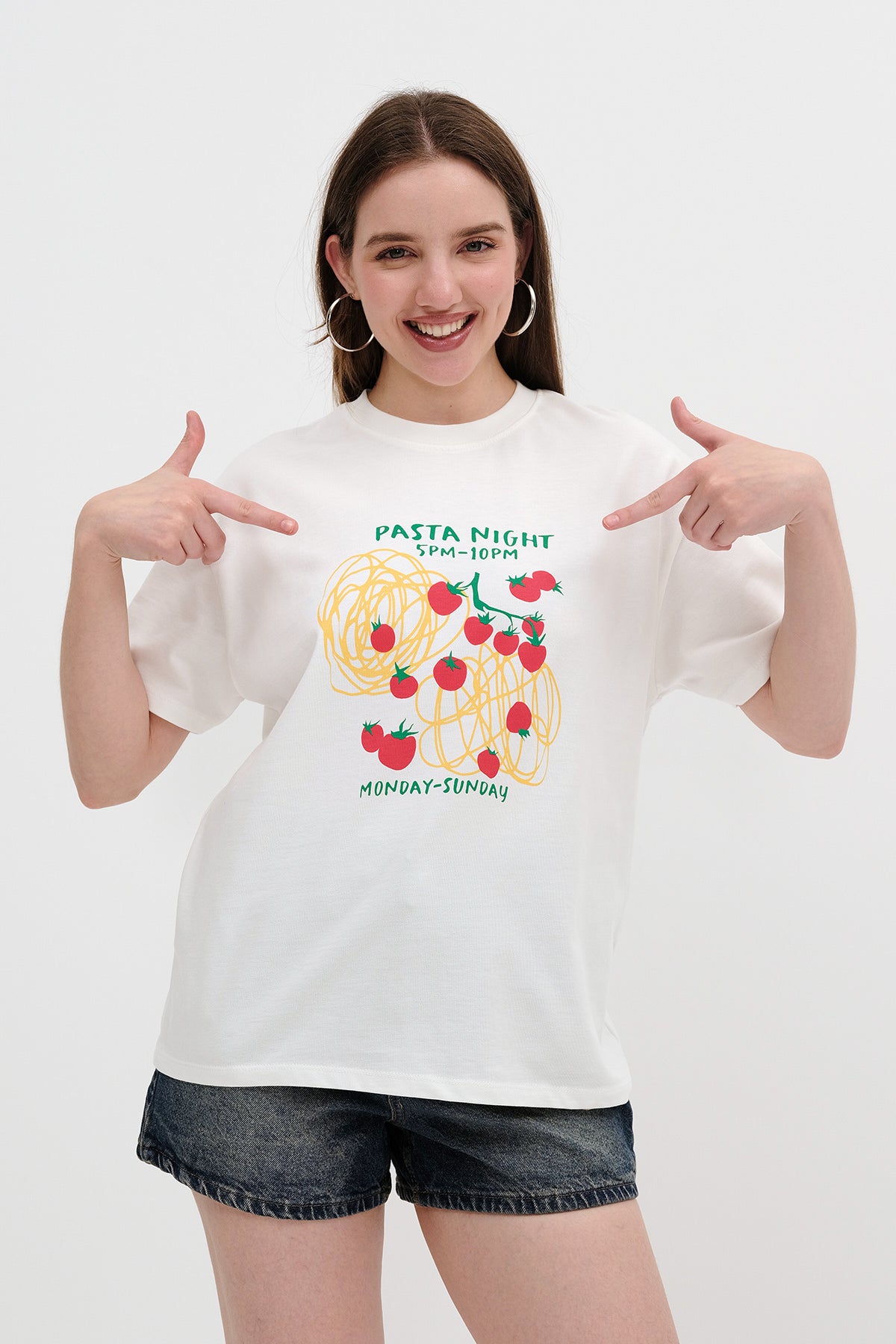 Ecru_Round-Neck-Printed-T-Shirt-addax