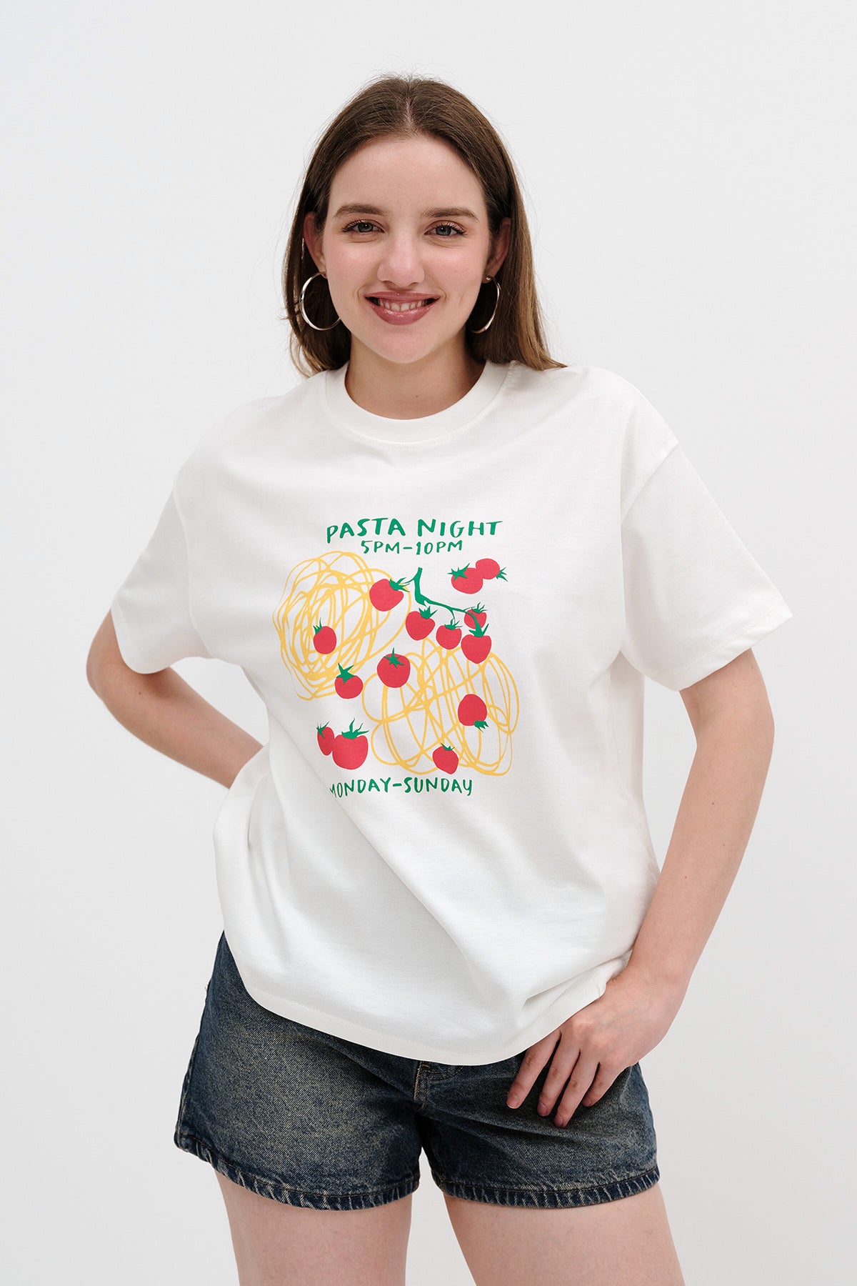 Ecru_Round-Neck-Printed-T-Shirt-addax