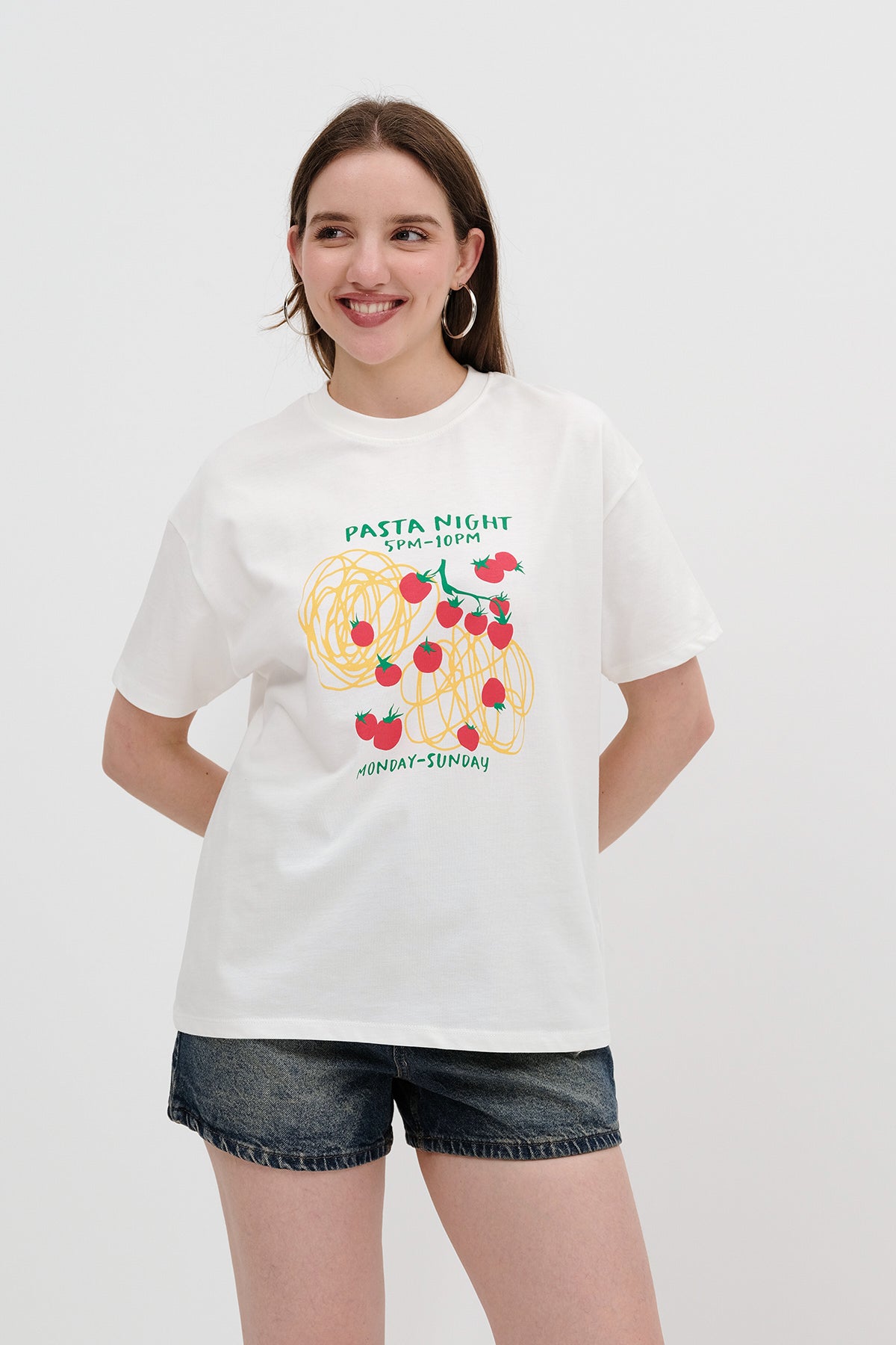 Ecru_Round-Neck-Printed-T-Shirt-addax