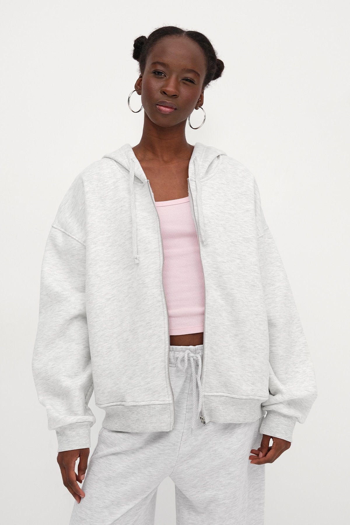 Grey-Melange_Zip-up-Brushed-Sweatshirt-addax