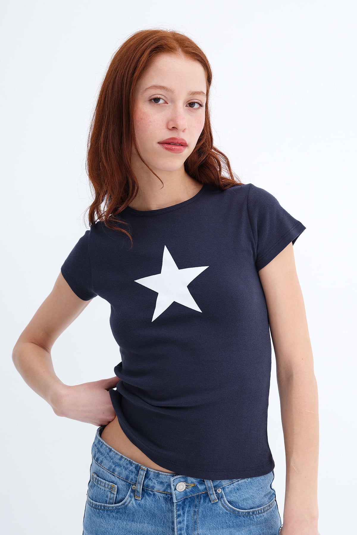 Night-Blue_Yıldız-Baskılı-T-shirt-P1828-addax