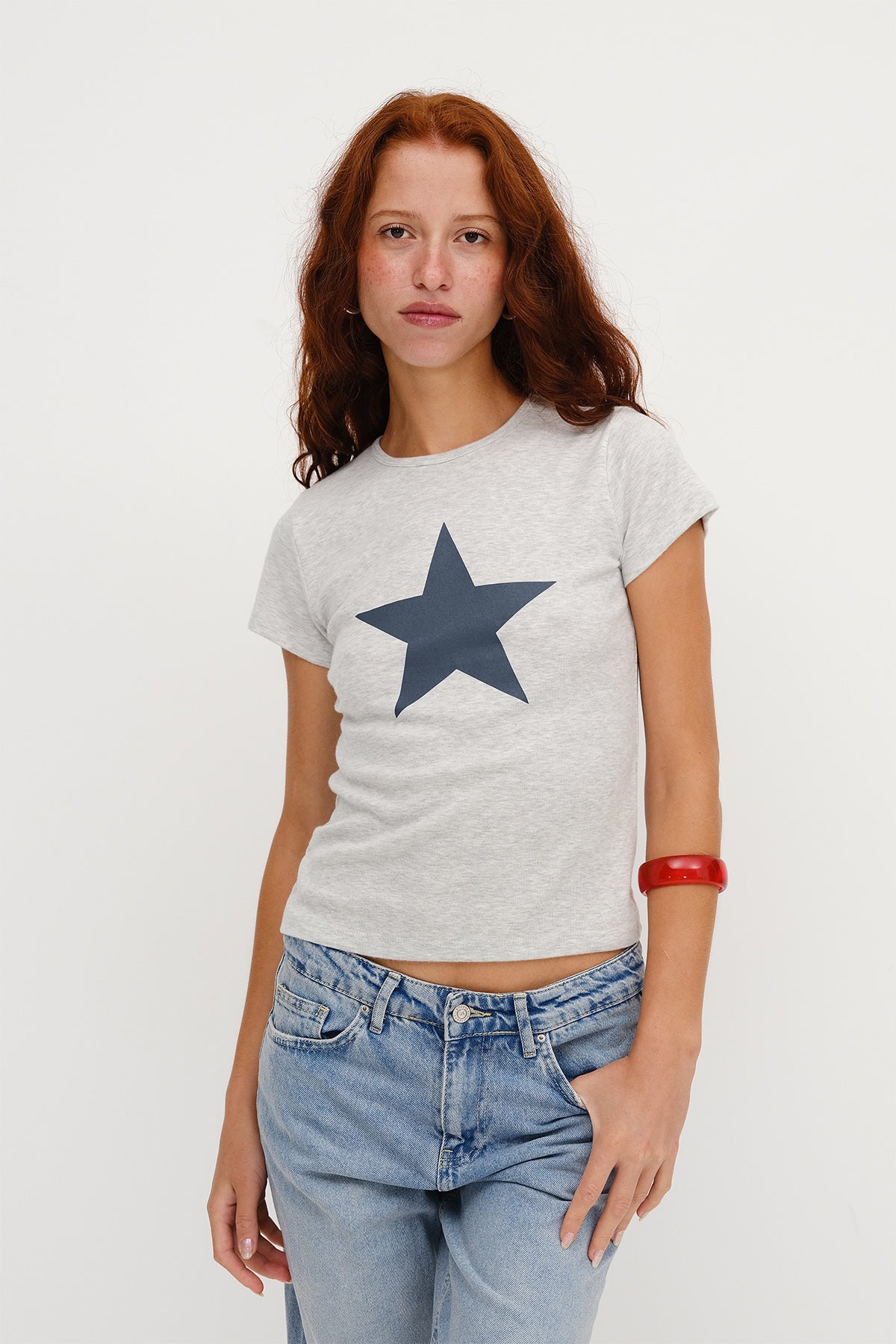 Snow-Melange_Star-Print-T-shirt-addax