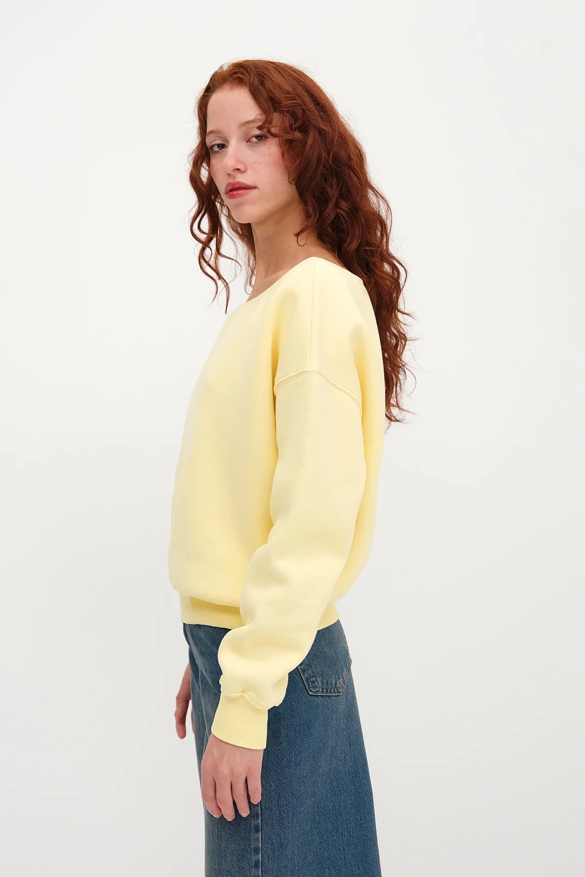 Light-Yellow_Boat-Neck-Fleece-Lined-Sweatshirt-addax
