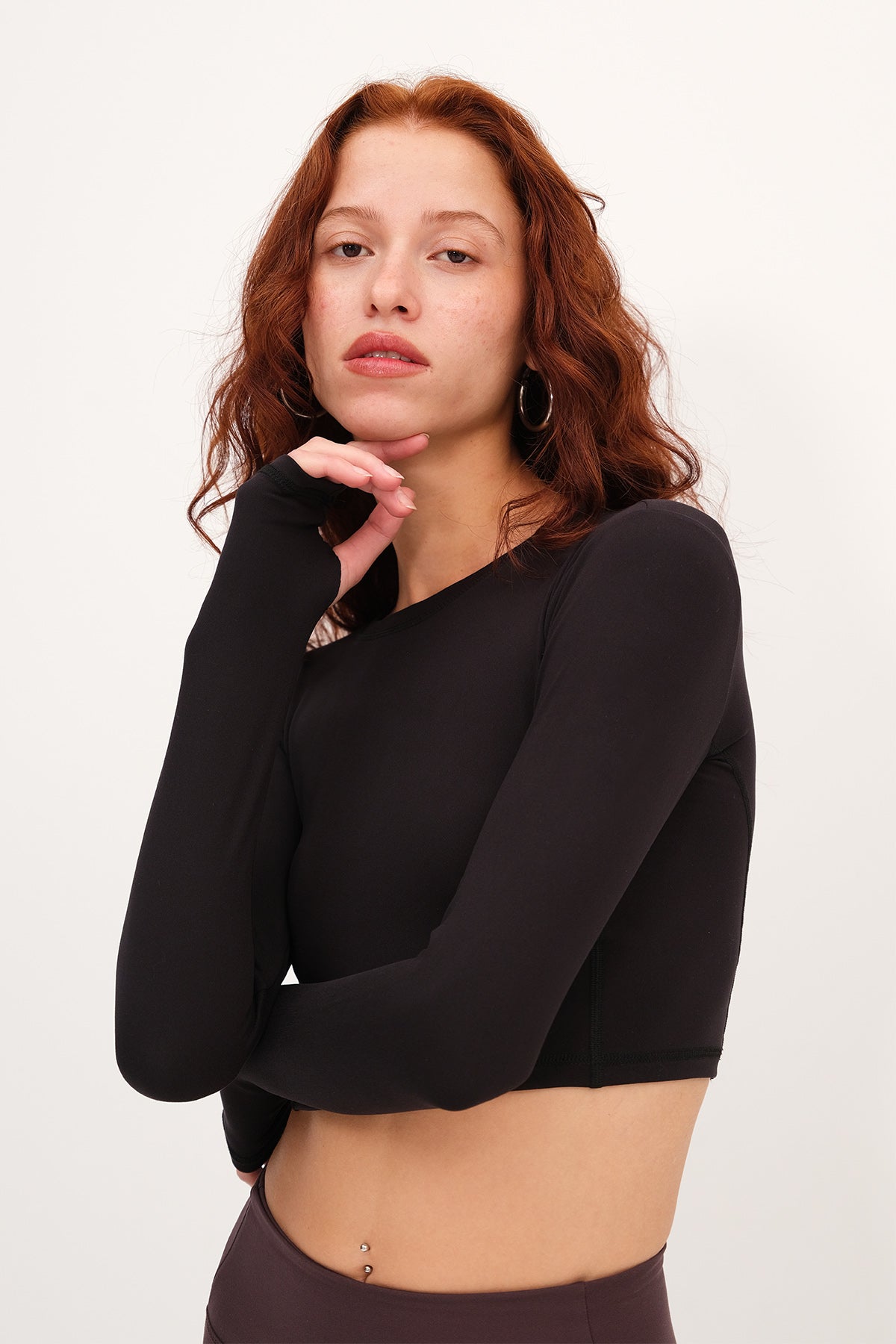 Black_Crew-Neck-Soft-Fabric-Blouse-addax
