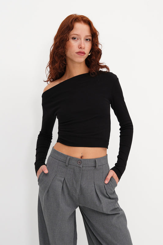 Black_Boat-Neck-Modal-Blouse-addax