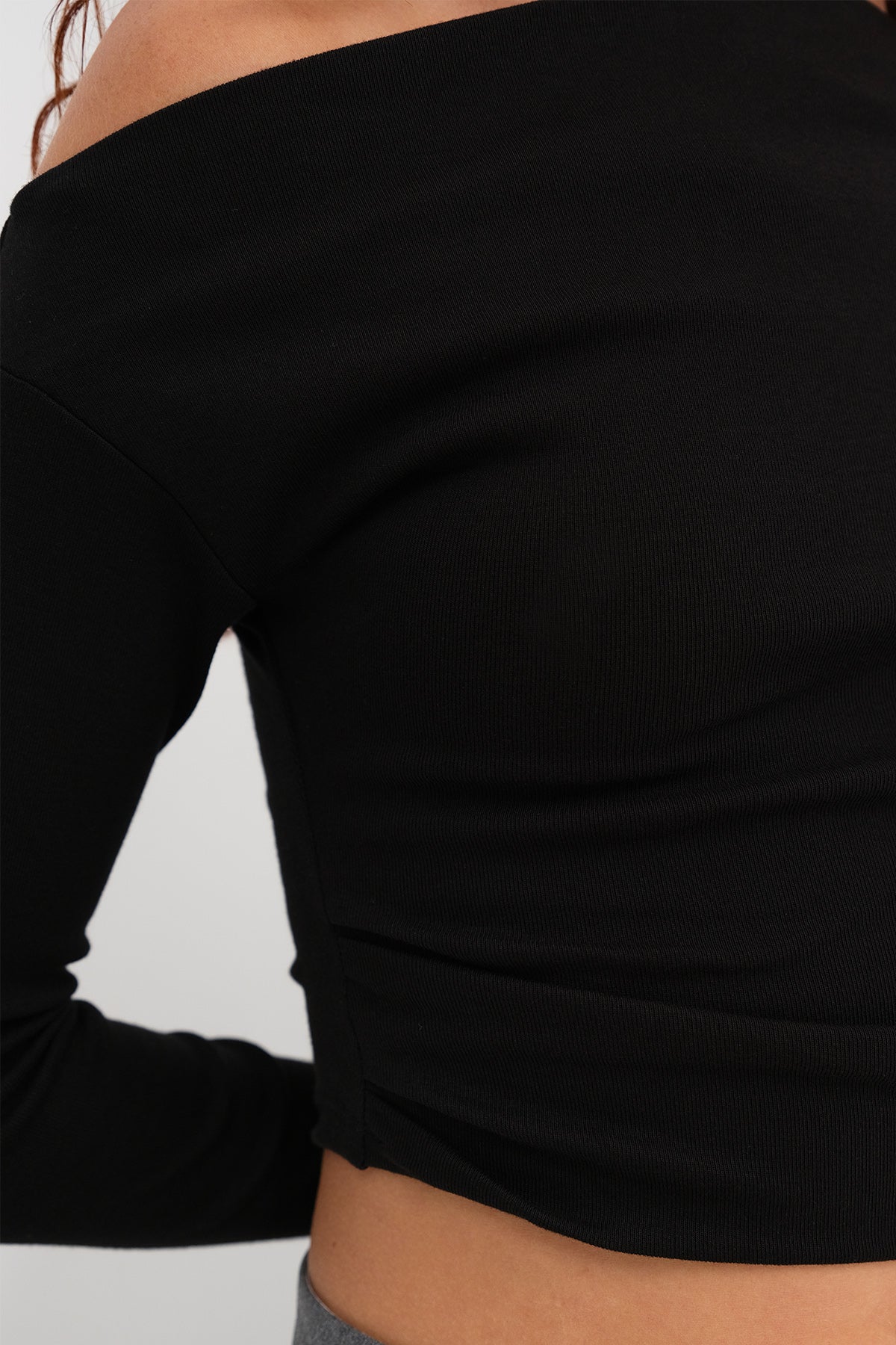 Black_Boat-Neck-Modal-Blouse-addax