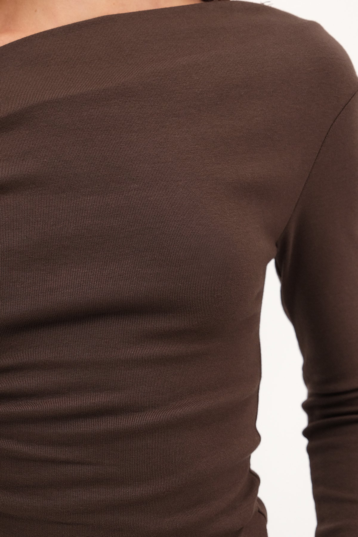 Brown_Boat-Neck-Modal-Blouse-addax