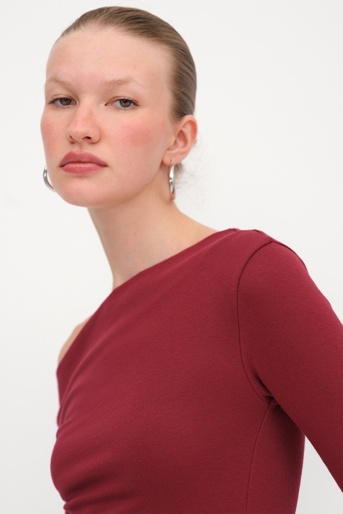 Burgundy_Boat-Neck-Modal-Blouse-addax