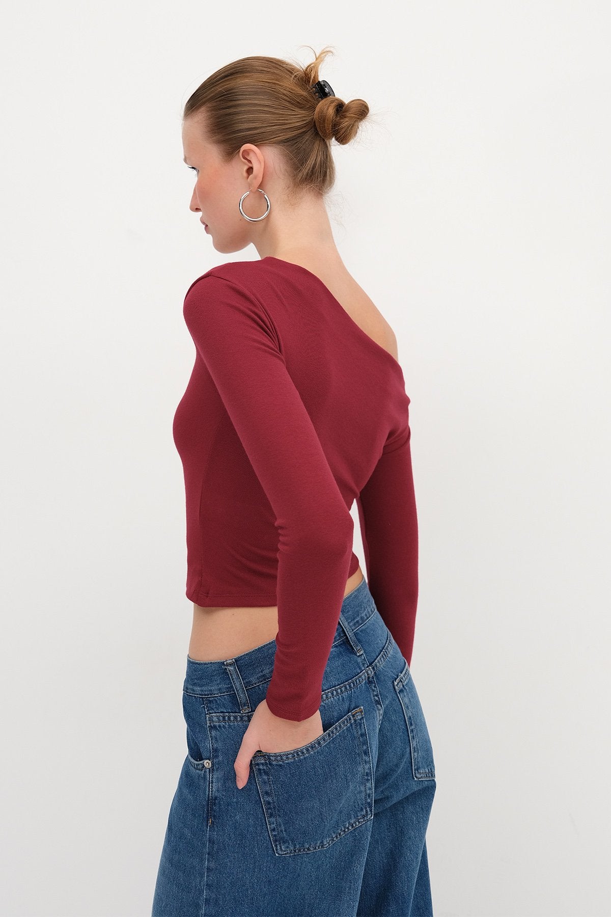 Burgundy_Boat-Neck-Modal-Blouse-addax