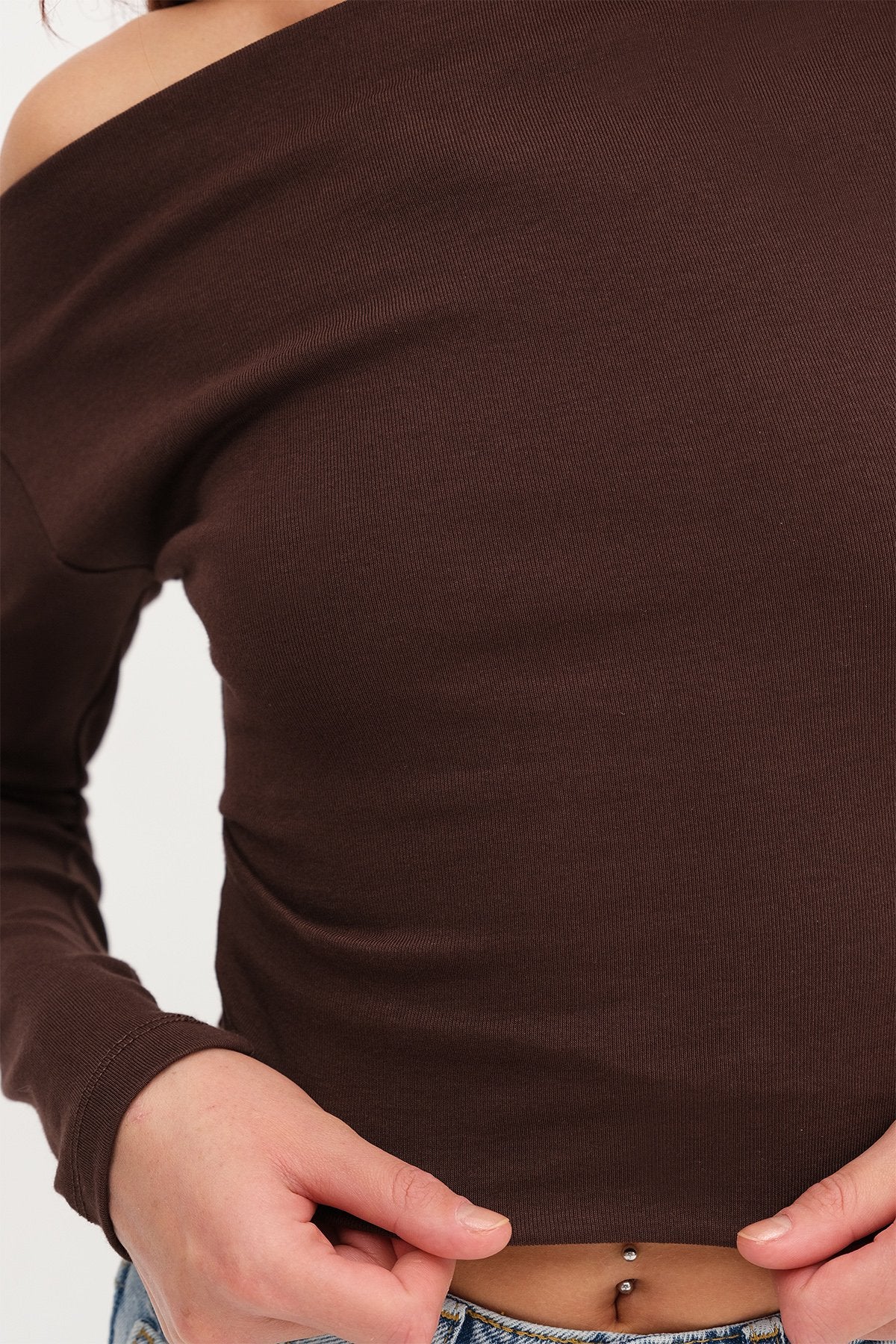 Bitter-Coffee_Boat-Neck-Modal-Blouse-addax