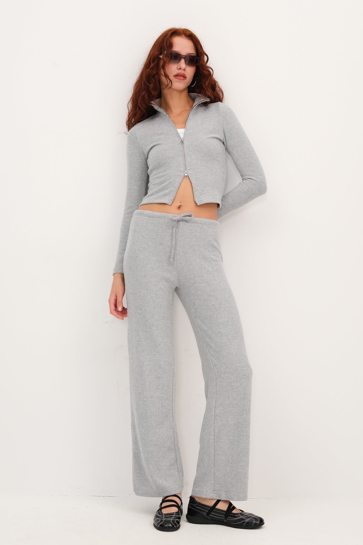 Grey-Melange_Elastic-Waist-Sweatpants-addax