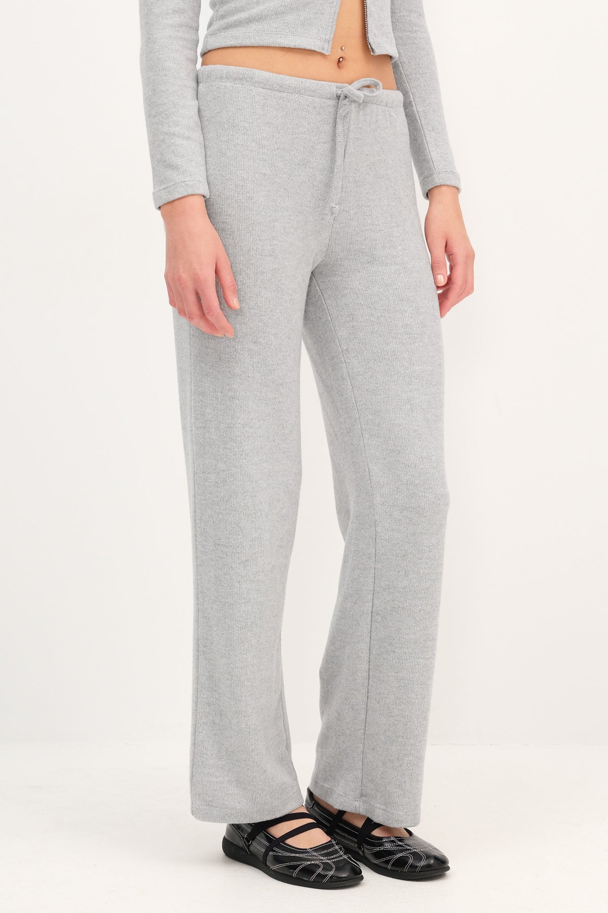Grey-Melange_Elastic-Waist-Sweatpants-addax