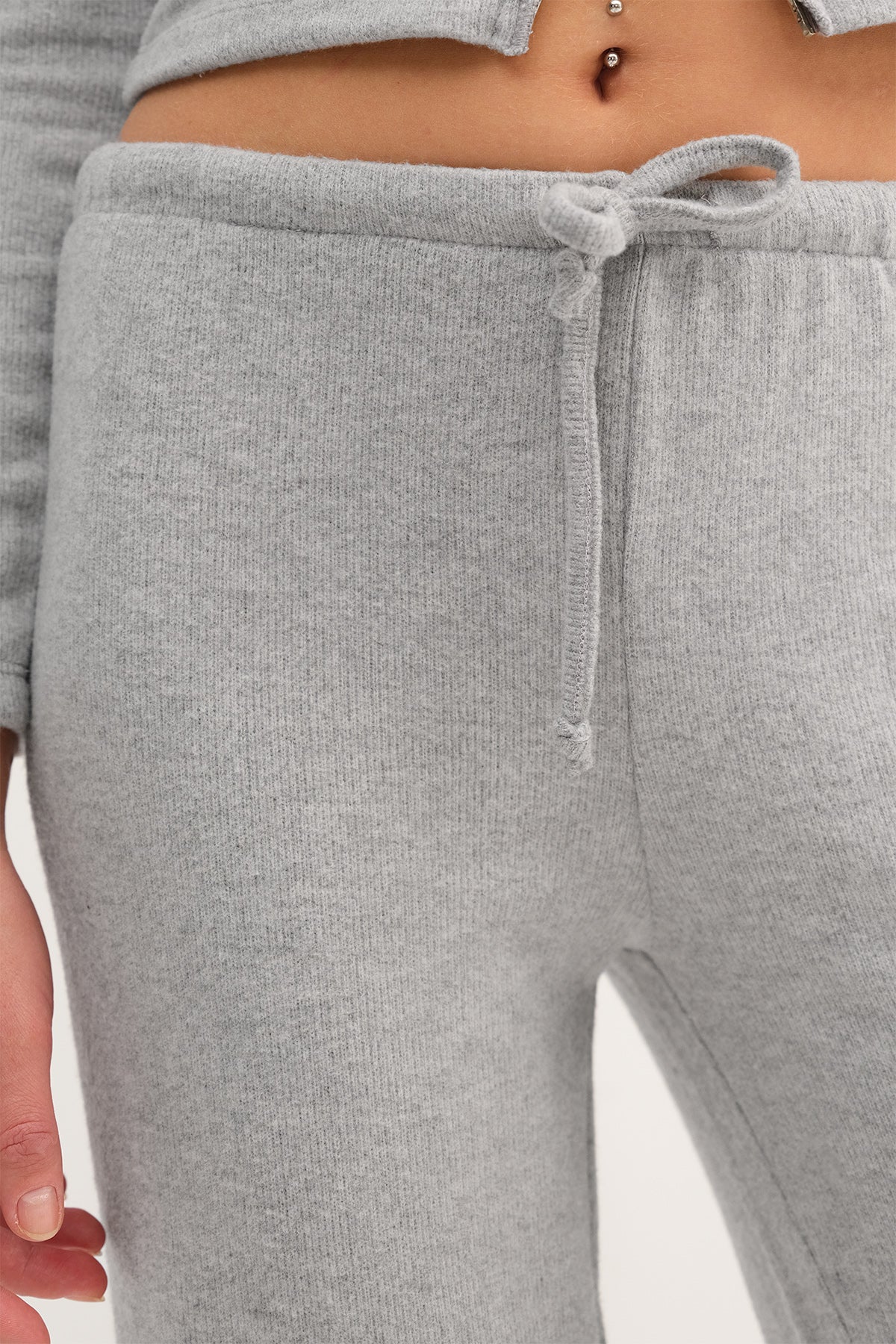 Grey-Melange_Elastic-Waist-Sweatpants-addax