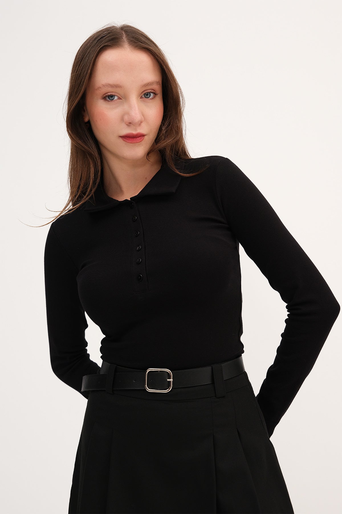 Black_Buttoned-Polo-Blouse-addax