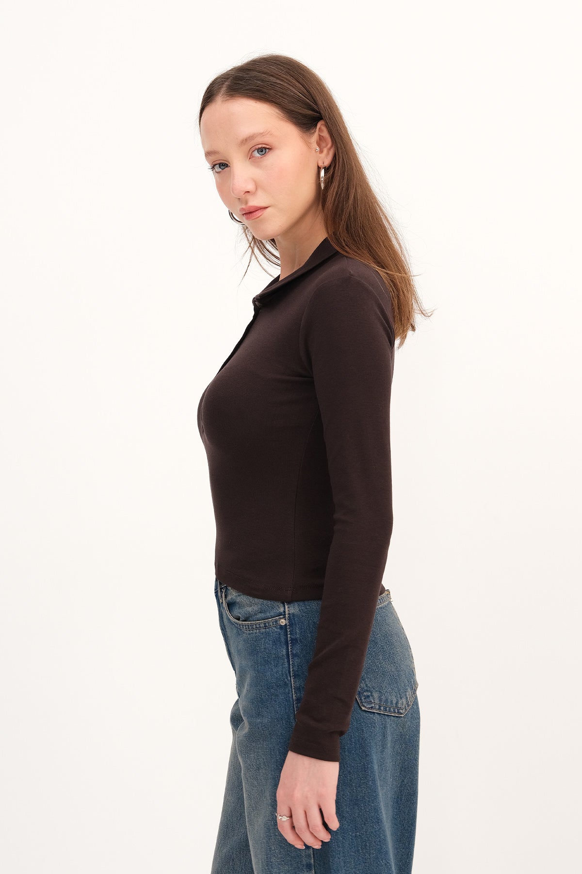 Bitter-Coffee_Buttoned-Polo-Blouse-addax