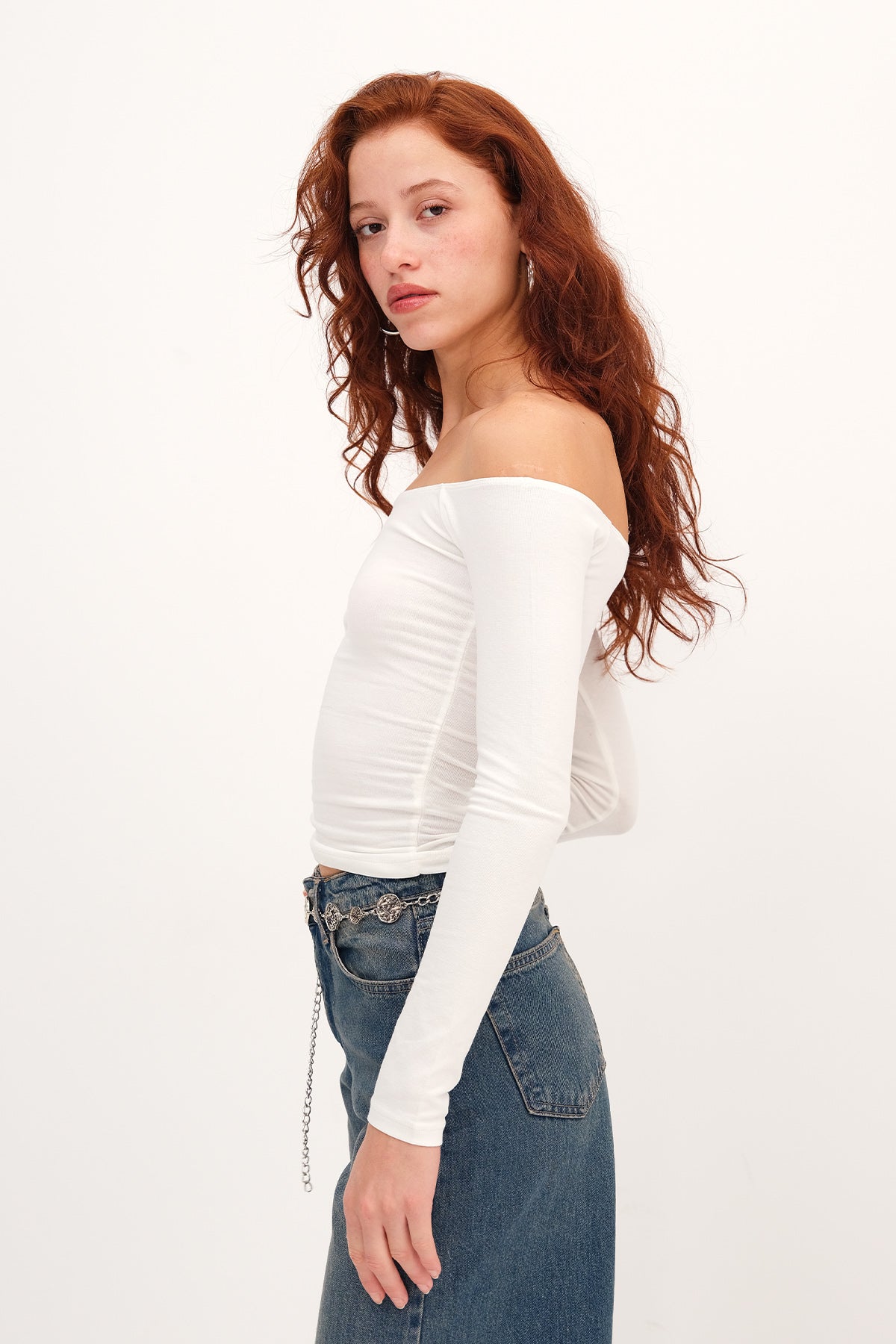 Ecru_Boat-Neck-Ruched-Blouse-addax