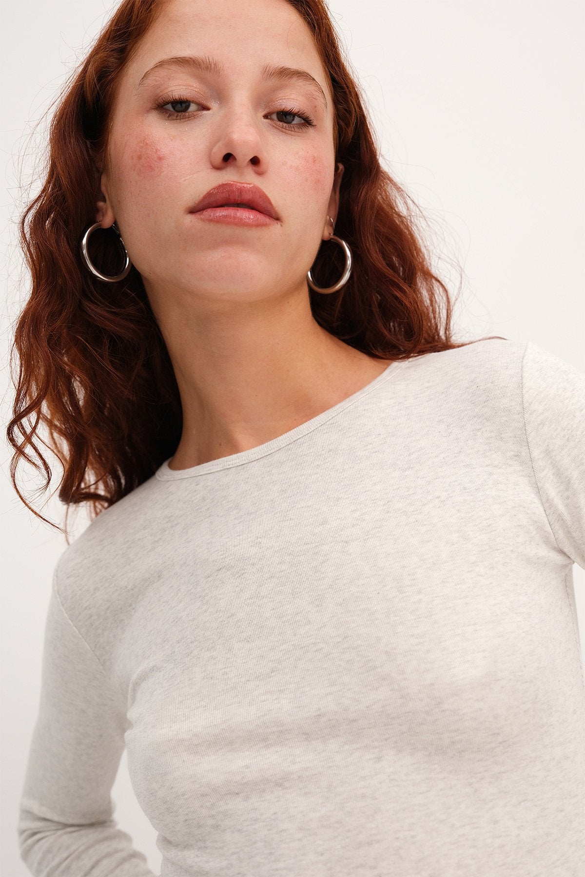 Snow-Melange_Long-Sleeve-Basic-Blouse-addax