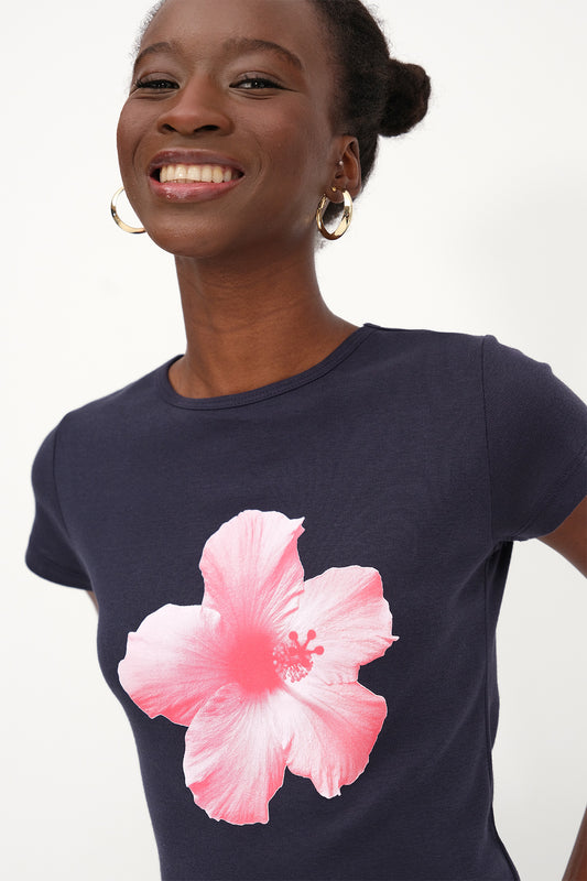 Night-Blue_Floral-Print-T-shirt-addax