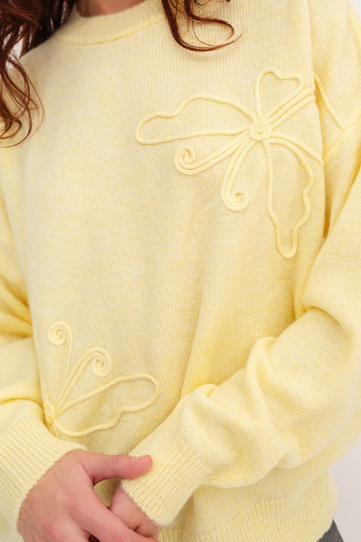 Yellow_Crew-Neck-Knit-Sweater-addax